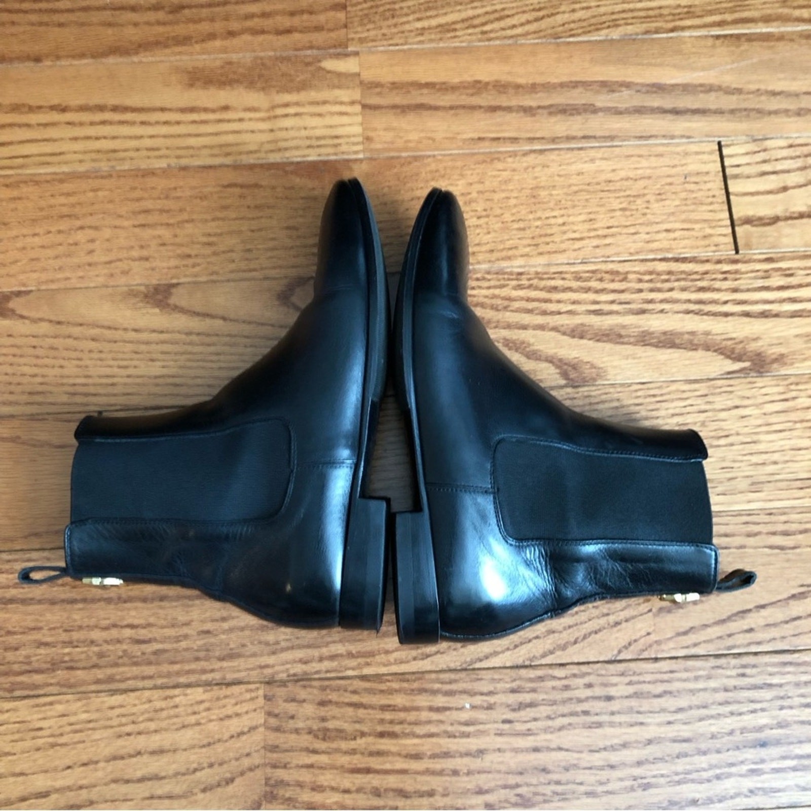 Just Cavalli 100% Calfskin Leather Black Flat Ankle Boots Women’s Sz 8 US 39 EUR