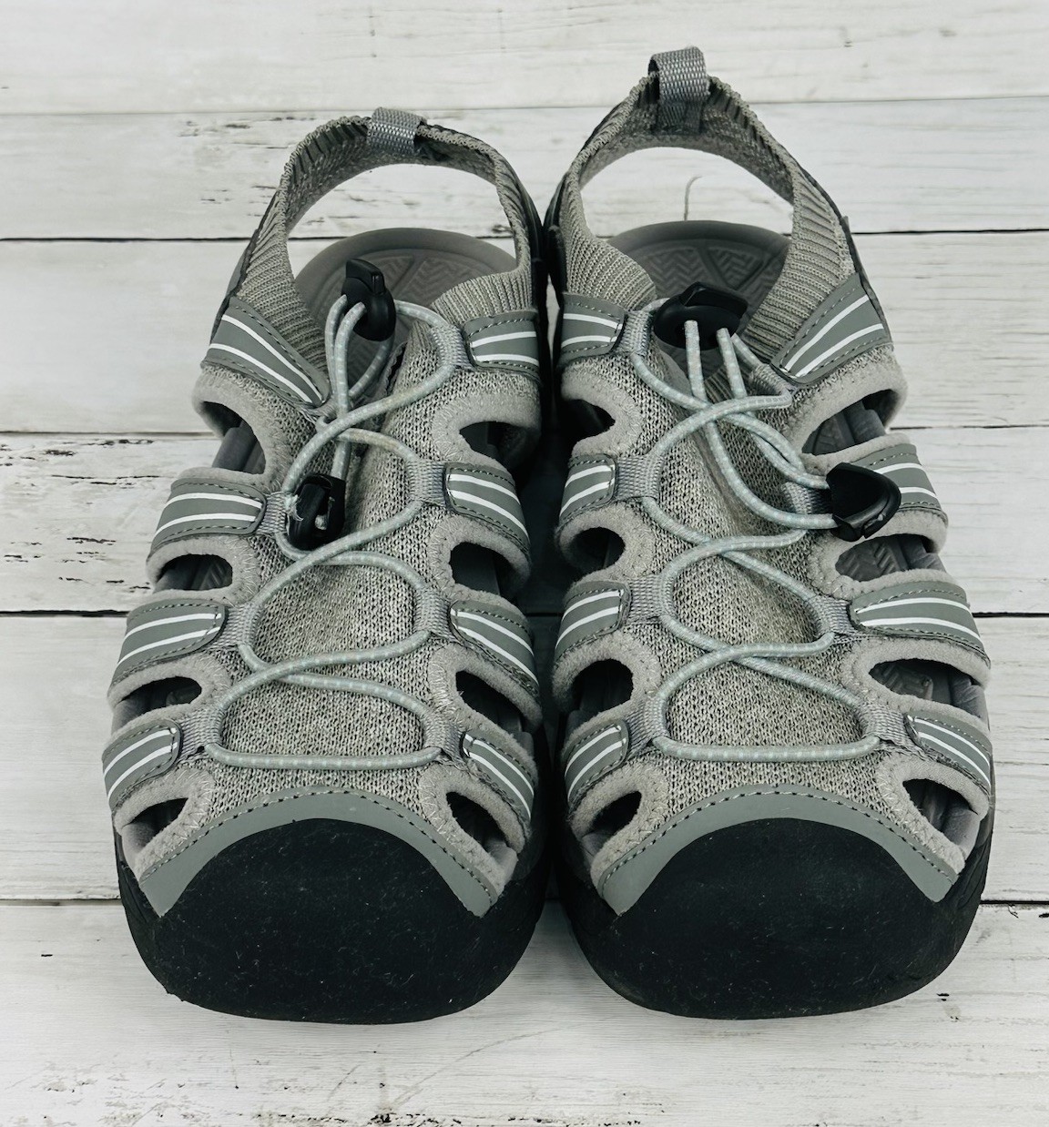 Magellan Outdoors Sandals Womens Size 8 Gray Adjustable Vented Closed Toe Hiking