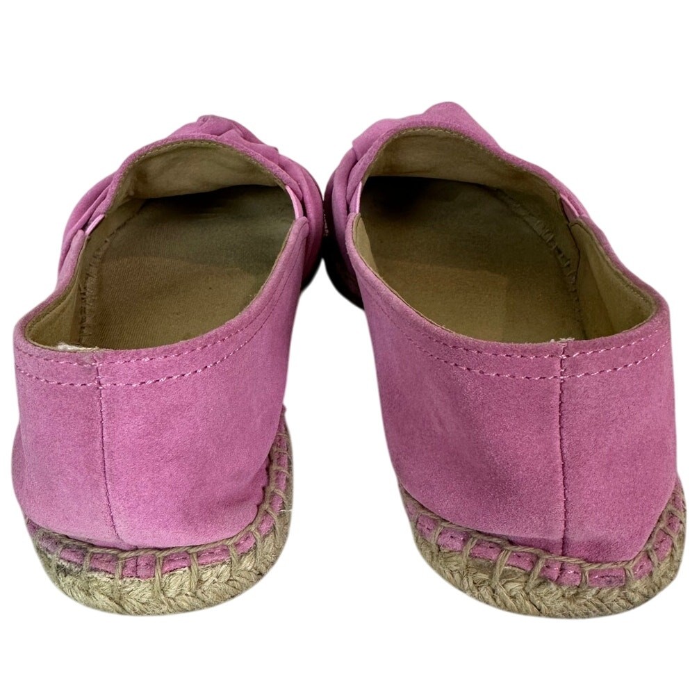 Talbots IZZY Pink Suede Espadrilles Knot Detail Slip-On Flats Size 7.5