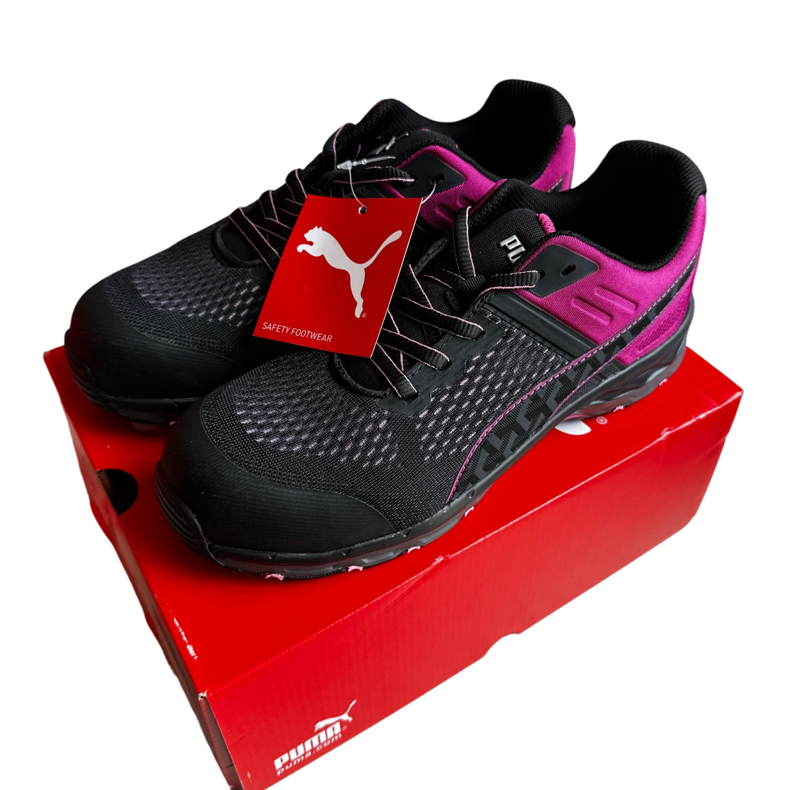 PUMA Define Low 2.0 Safety Sneakers 9 Purple Black SR SD Work Womens Size 9