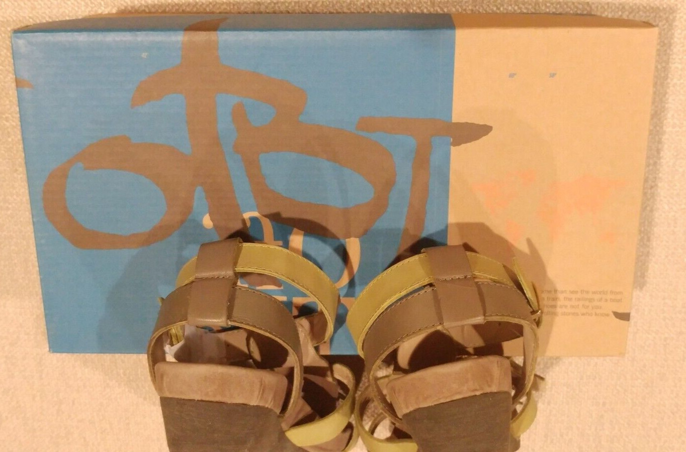 OTBT Sparks Green Strappy Gladiator style Flat Comfort Wedge Sandal NIB 6