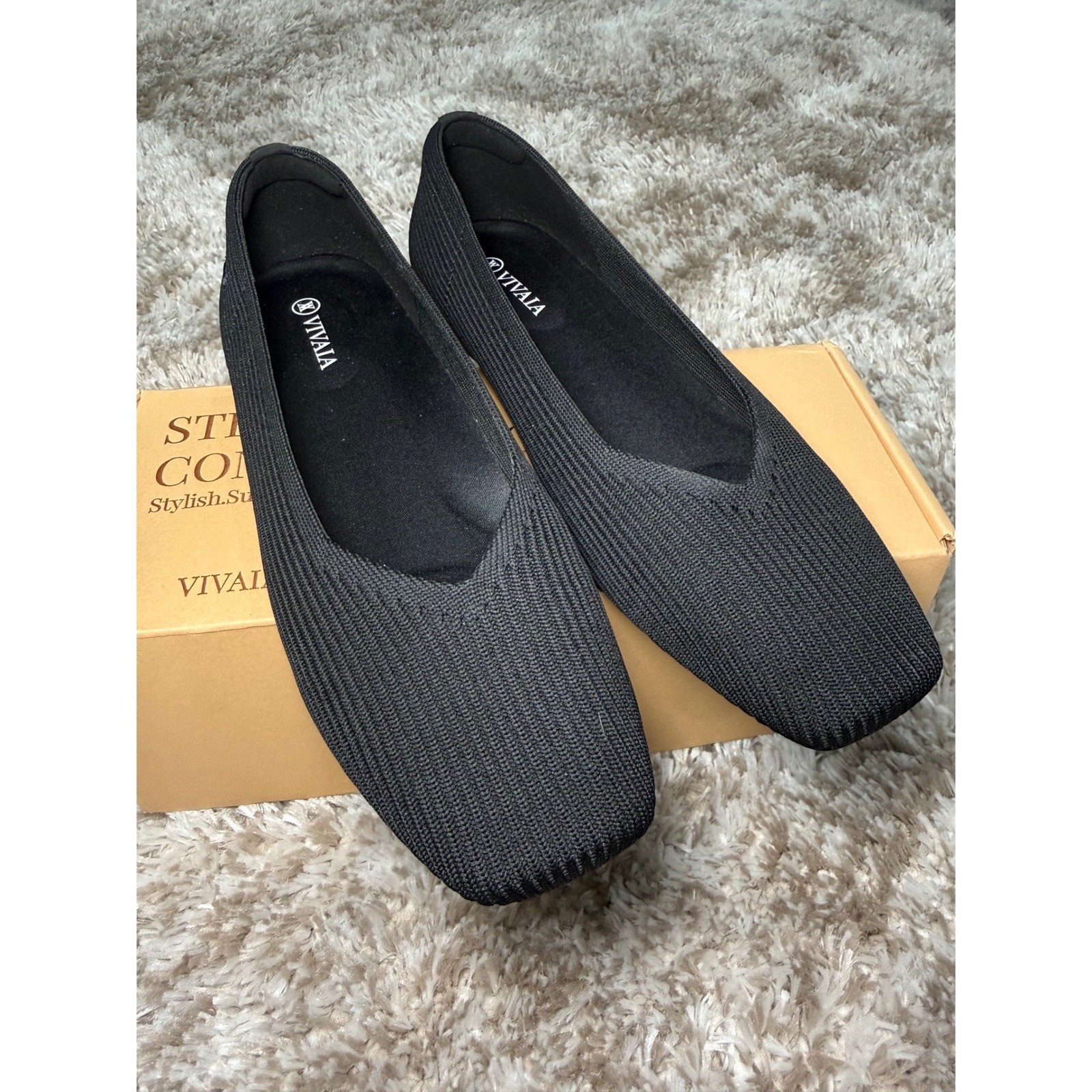VIVAIA Square-Toe V-Cut Flats (Margot™ 2.0) EU 36/ US 5.5-6