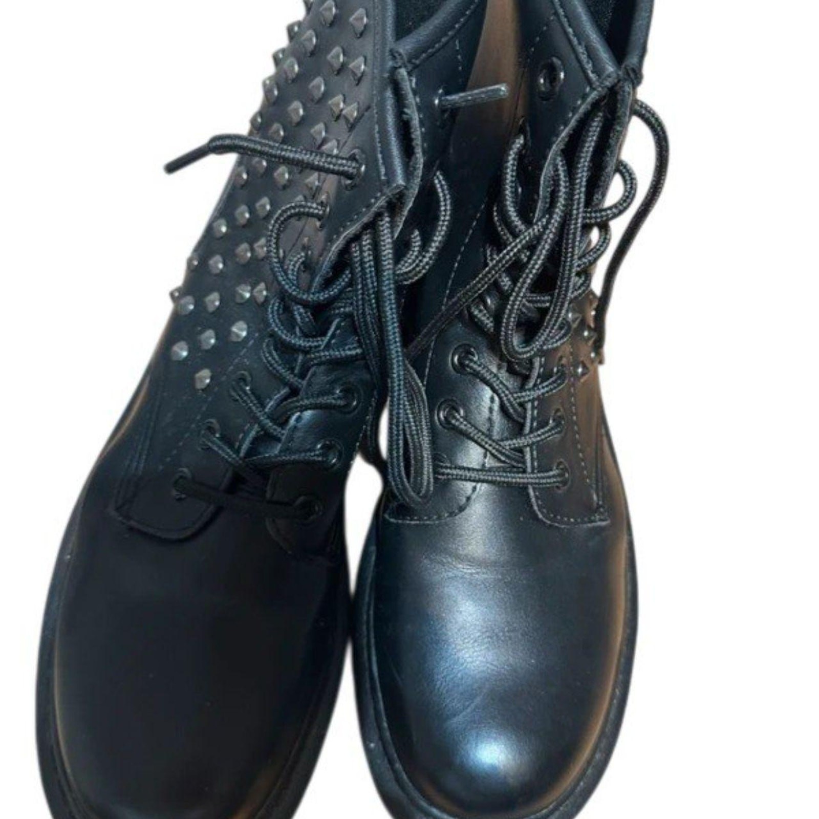Vintage Black Studded Combat Boots Rockstar Girlfriend Indie Sleaze Archive Core