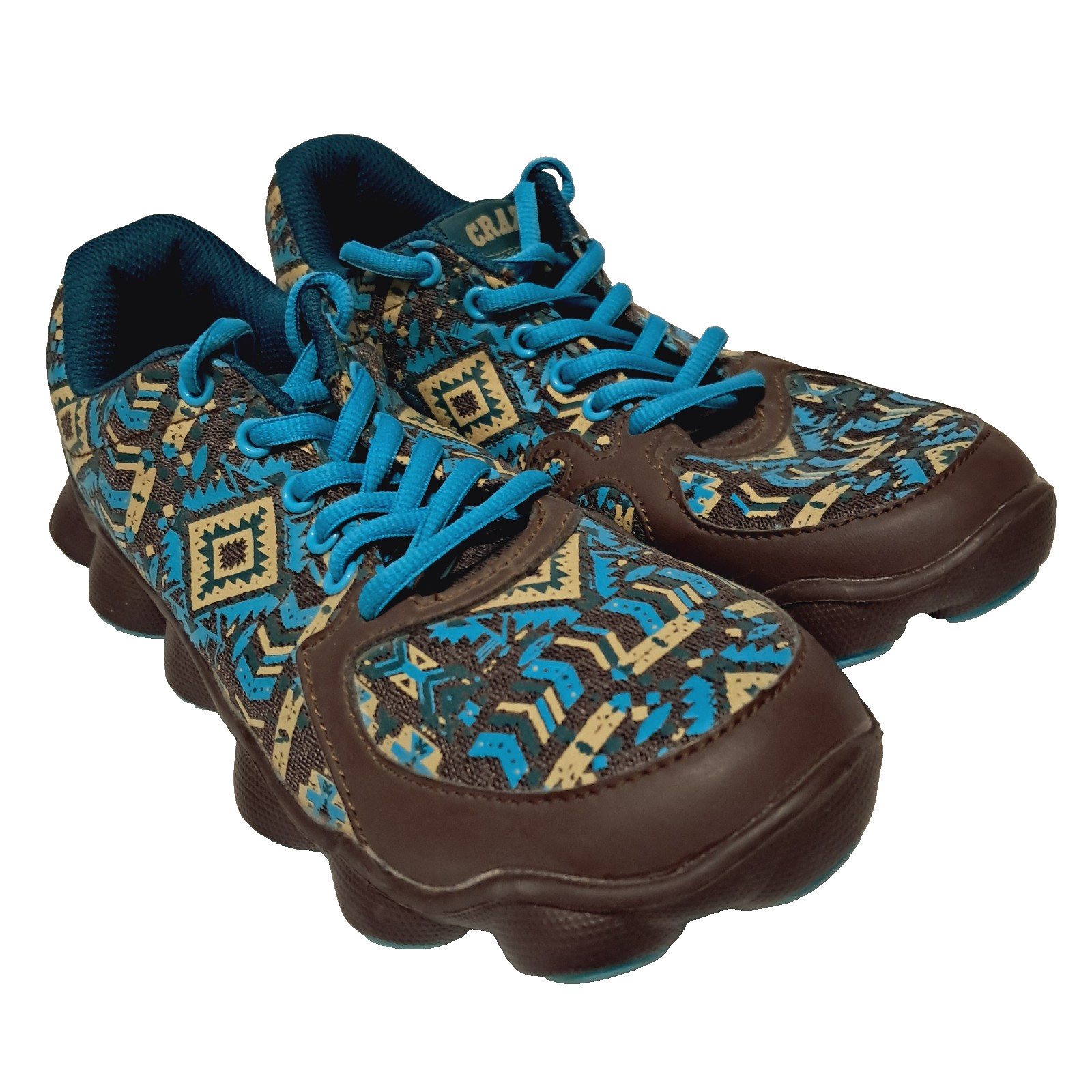 Sneakers Shoes Women’s Size 9 Crazy Train Aztec Western Print Lace Up Casual