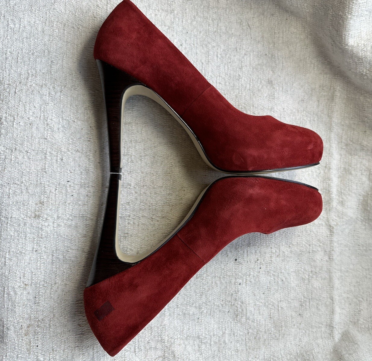 Banana Republic Womens Red Suede High Heel Platform Pumps Sz 7M Used
