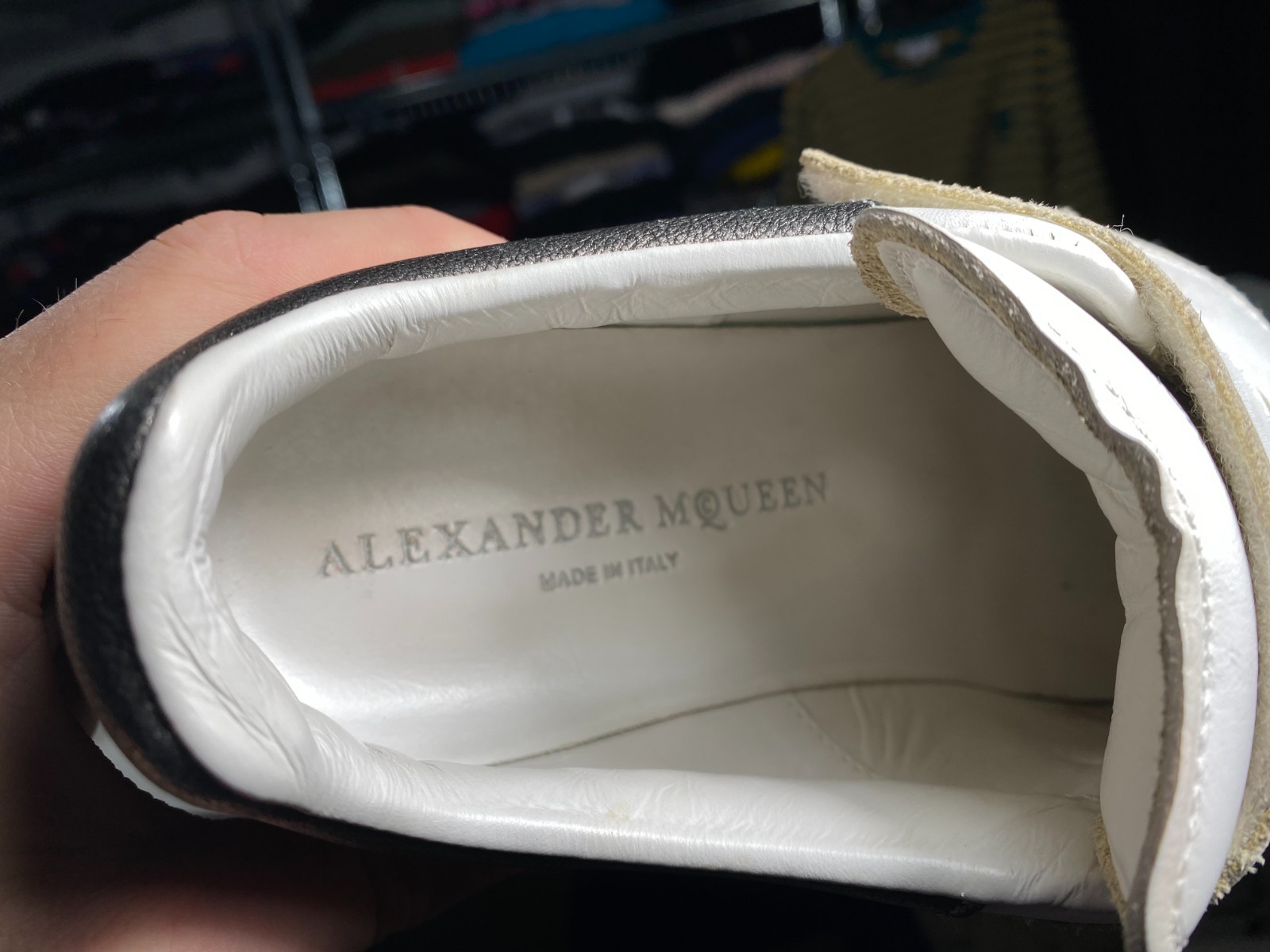 Alexander McQueen Oversized Double Strap White Leather Sneakers size EU 36 1/2
