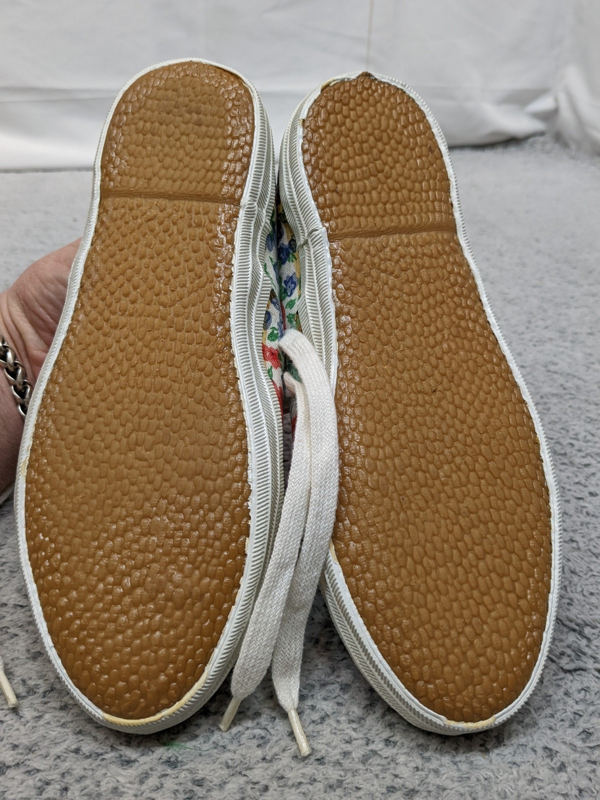 Vtg 90s Coasters Floral Canvas Sneakers Womens Size 6 Cottagecore Lace Up NIB