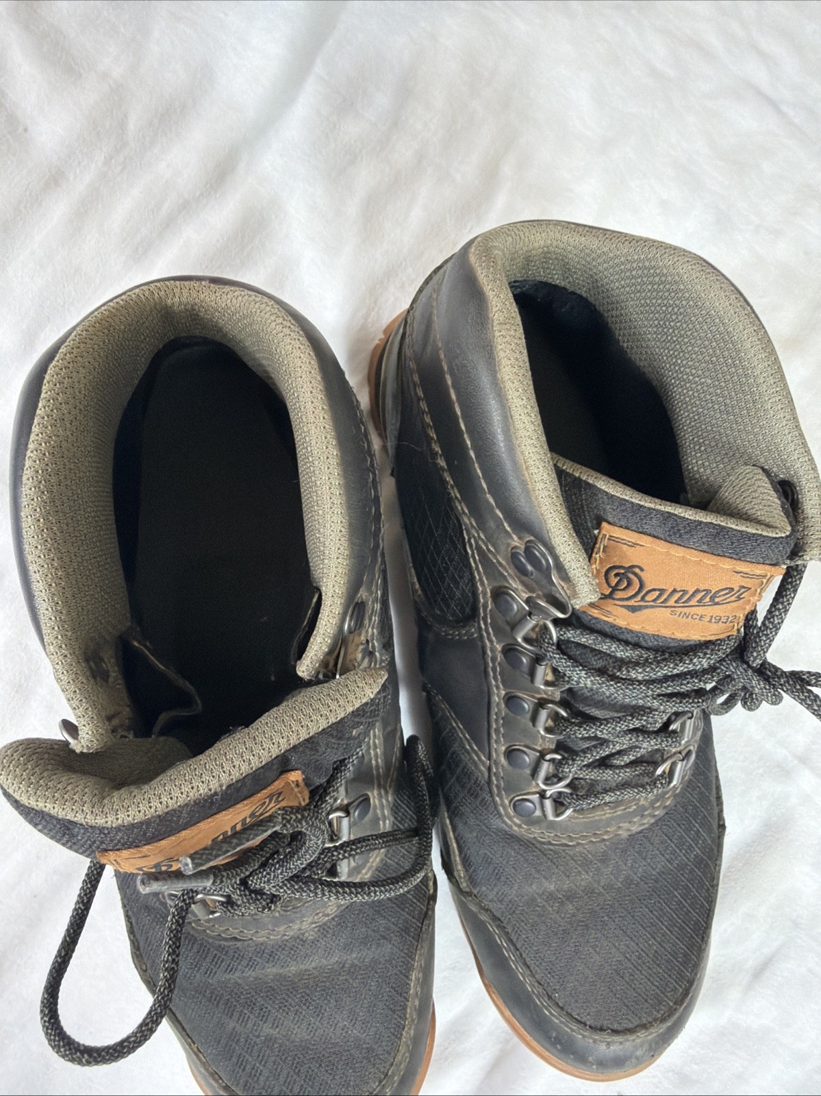 Danner Jag Mid Night Boots Womens 7 Black Leather/Mesh Hiking Trail Waterproof