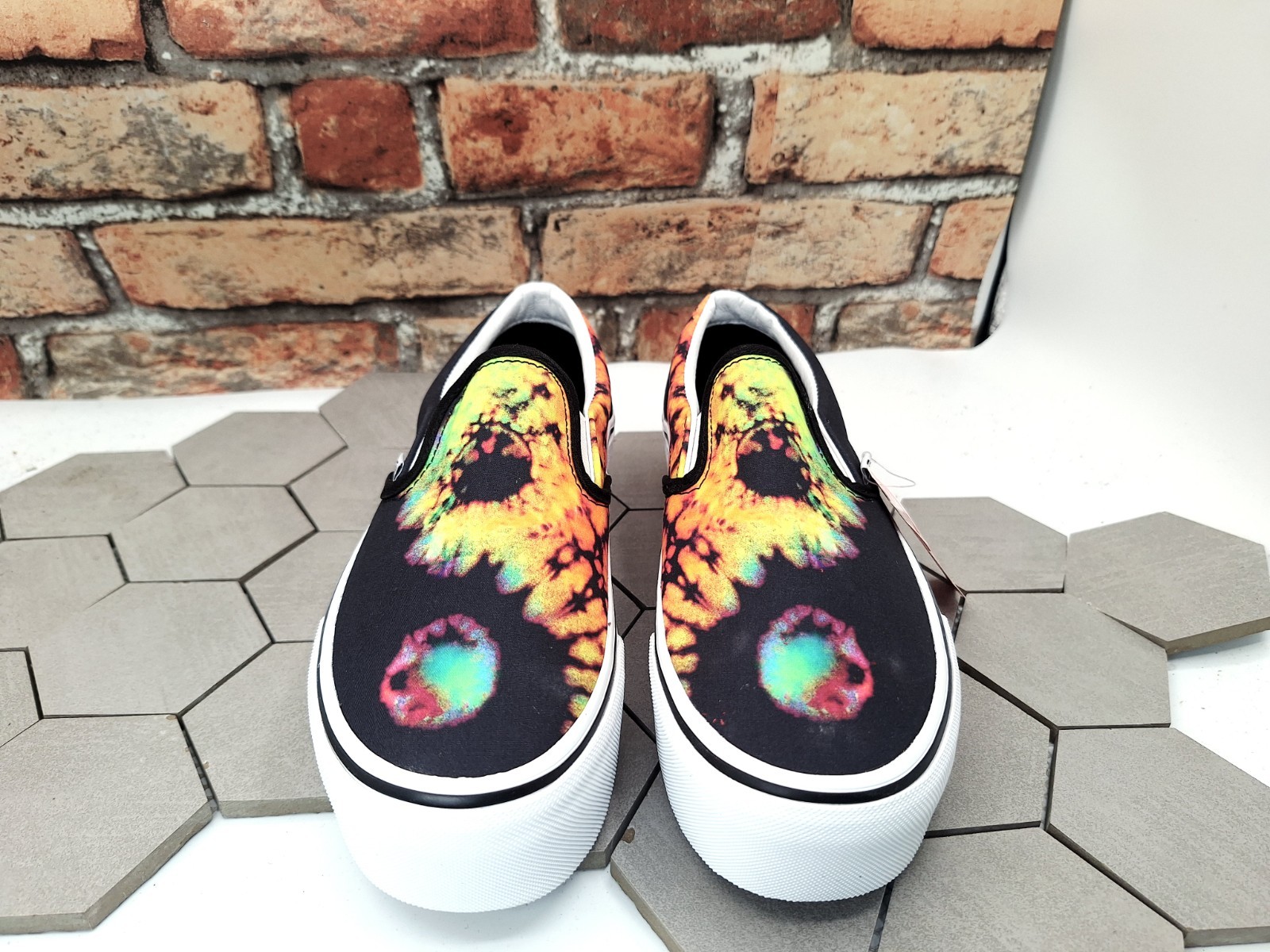 Vans Classic Slip-On Platform Stack Tie Dye Black Women’s 8.0 / Girls GS Sz 6.5