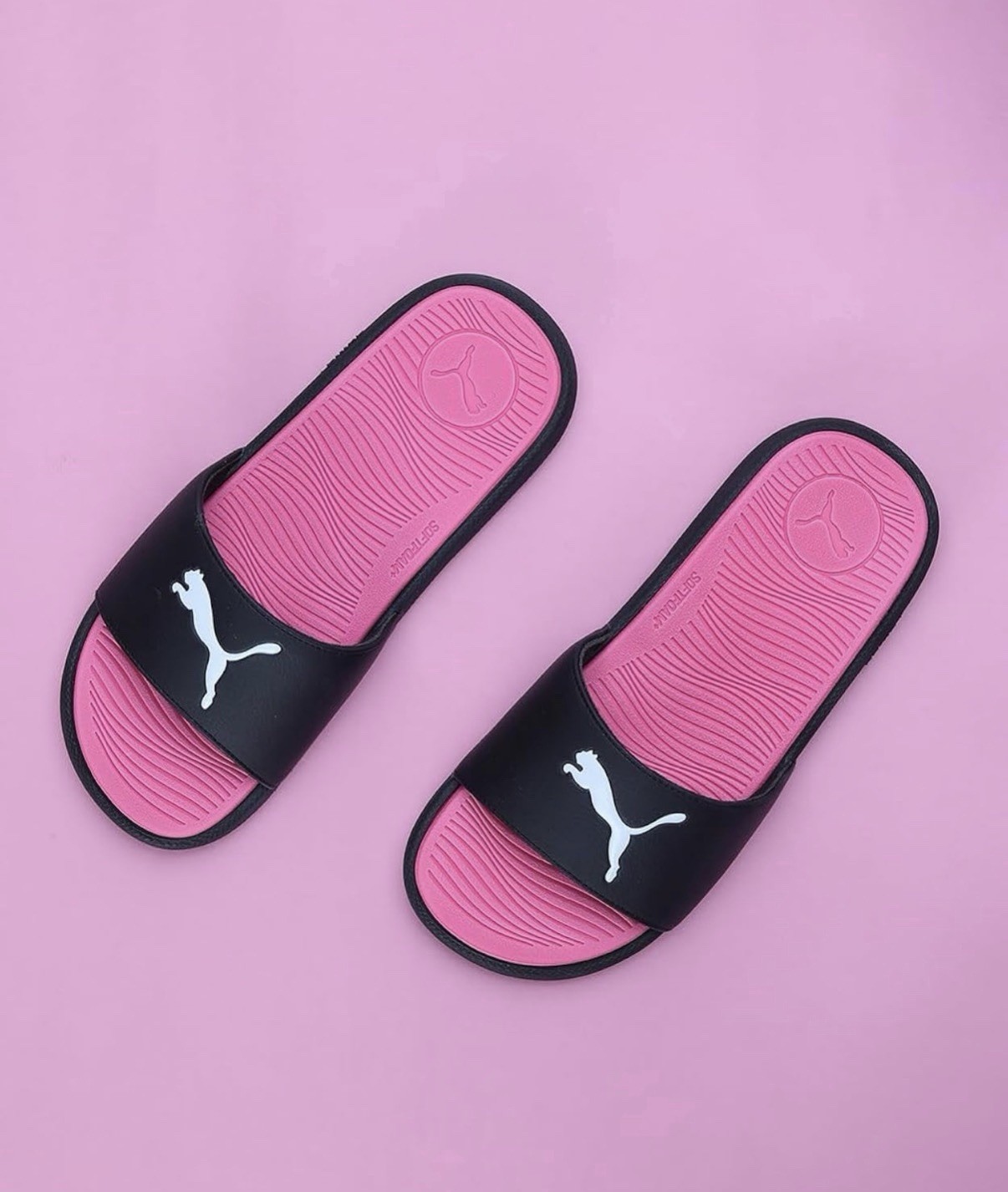 Puma Black & Pink Slide Sandals with White Logo. Cool cat 2.0 sport women’s 6