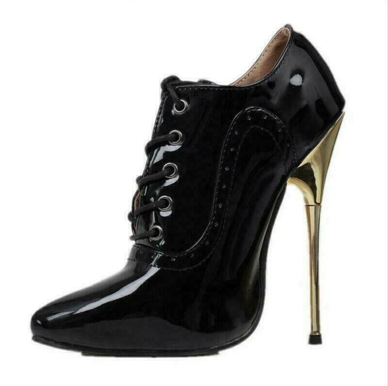 Sexy Women High Heels Pointed Toe Stage Ankle Boots Lace Up Party Clubwear Shoes