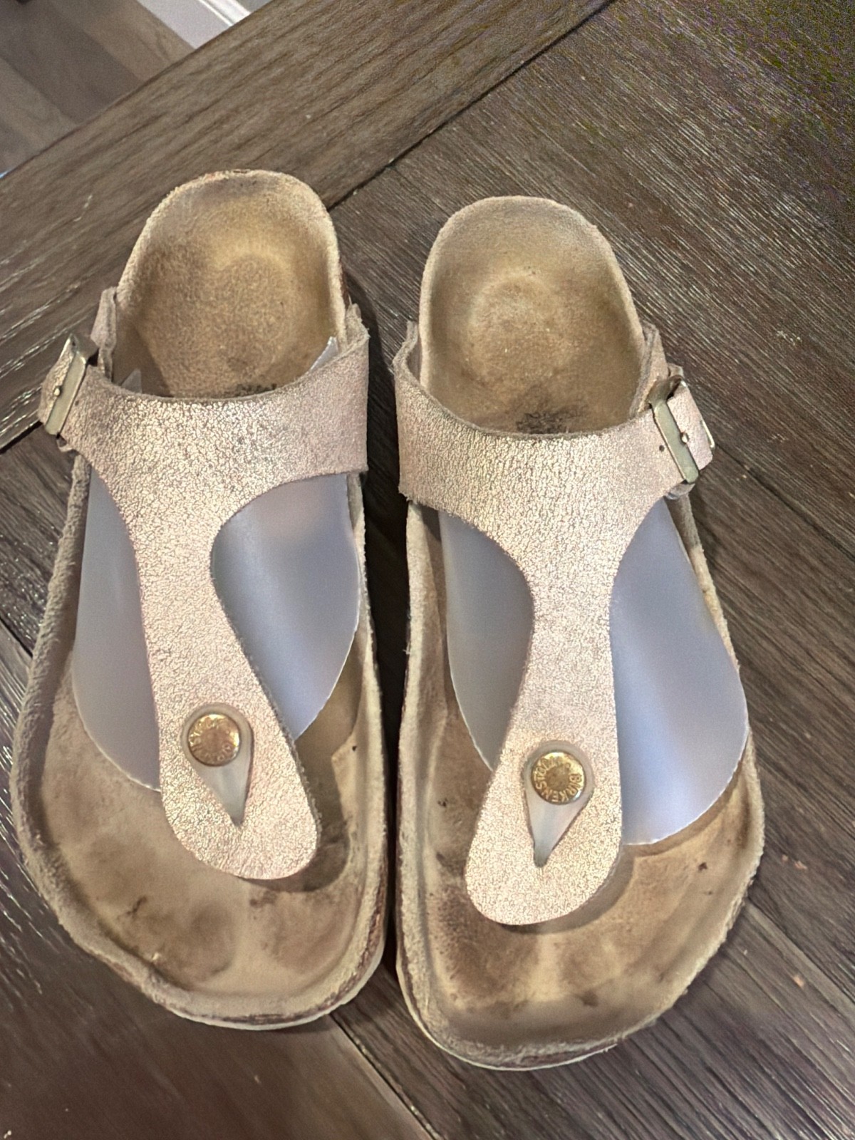 BIRKENSTOCK Gizeh Metallic Beige Tan Thong Sandals Women`s EU 36 US 5 – 5.5