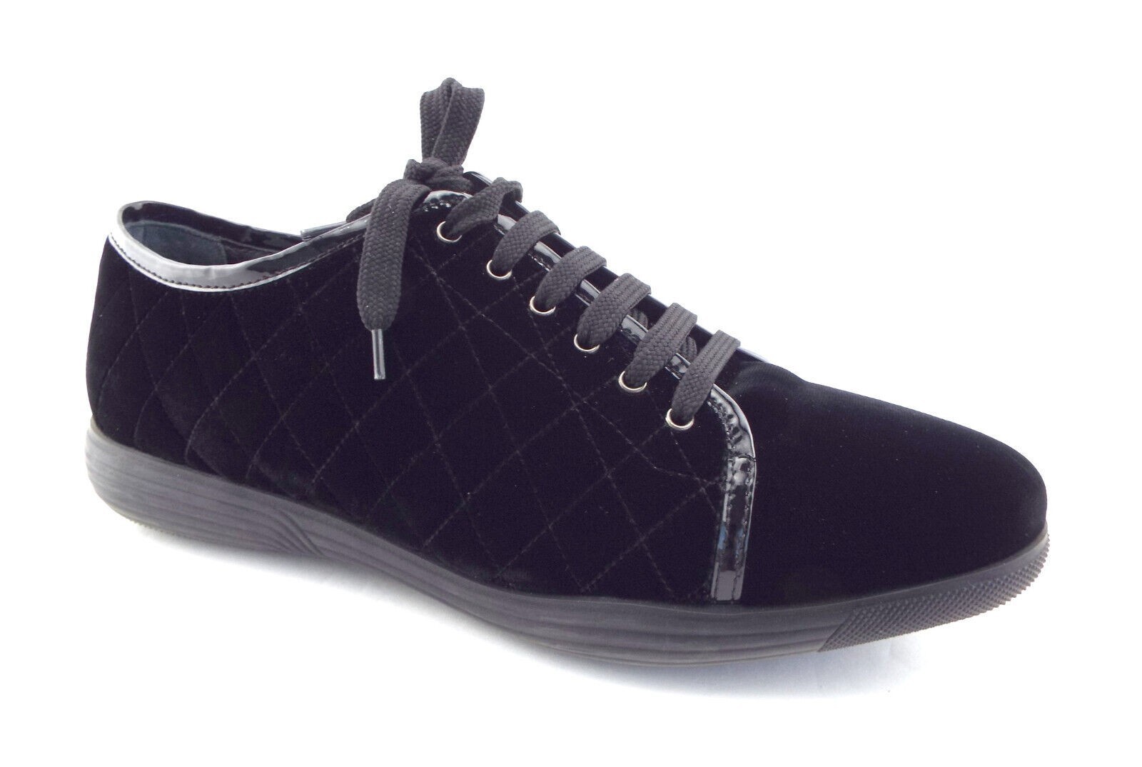 AQUATALIA GLENDA Black Velvet Quilted Lace Sneaker, Women Size 5 $289 NEW
