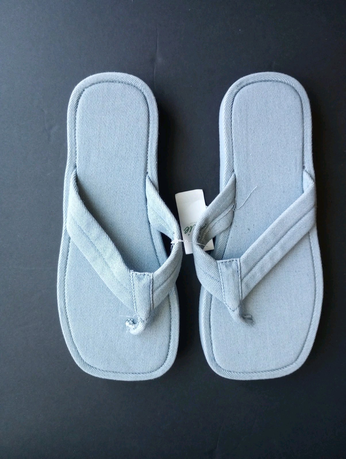 NWT Aerie Square Toe Flip Flop Denim Size 7