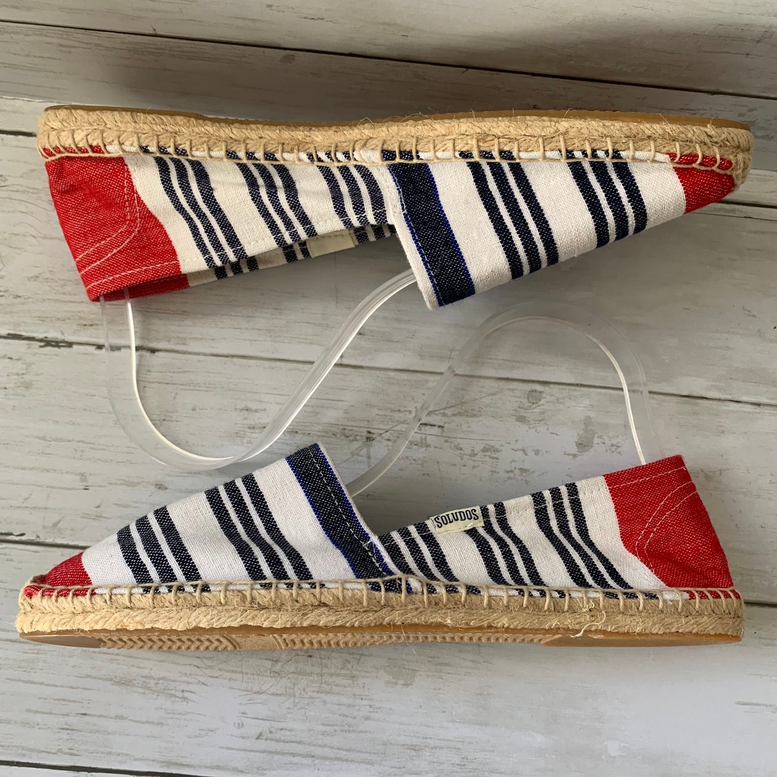 NEW Soludos x Lem Lem Espadrille Comfort Slip-On Shoes in White/Cherry Red