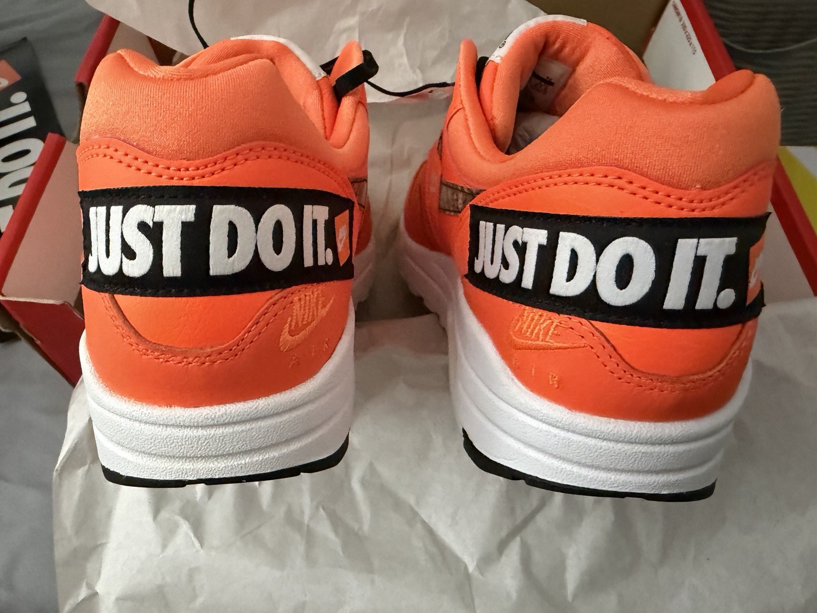 Nike Air Max 1 LX Just Do It Orange White Black Women’s Sneakers 917691-800 DS