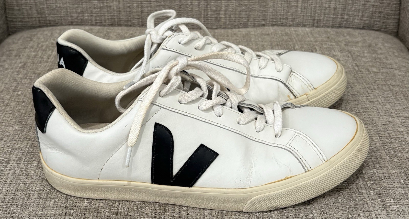 Veja Esplar Leather Sneakers White/Black Sz 10