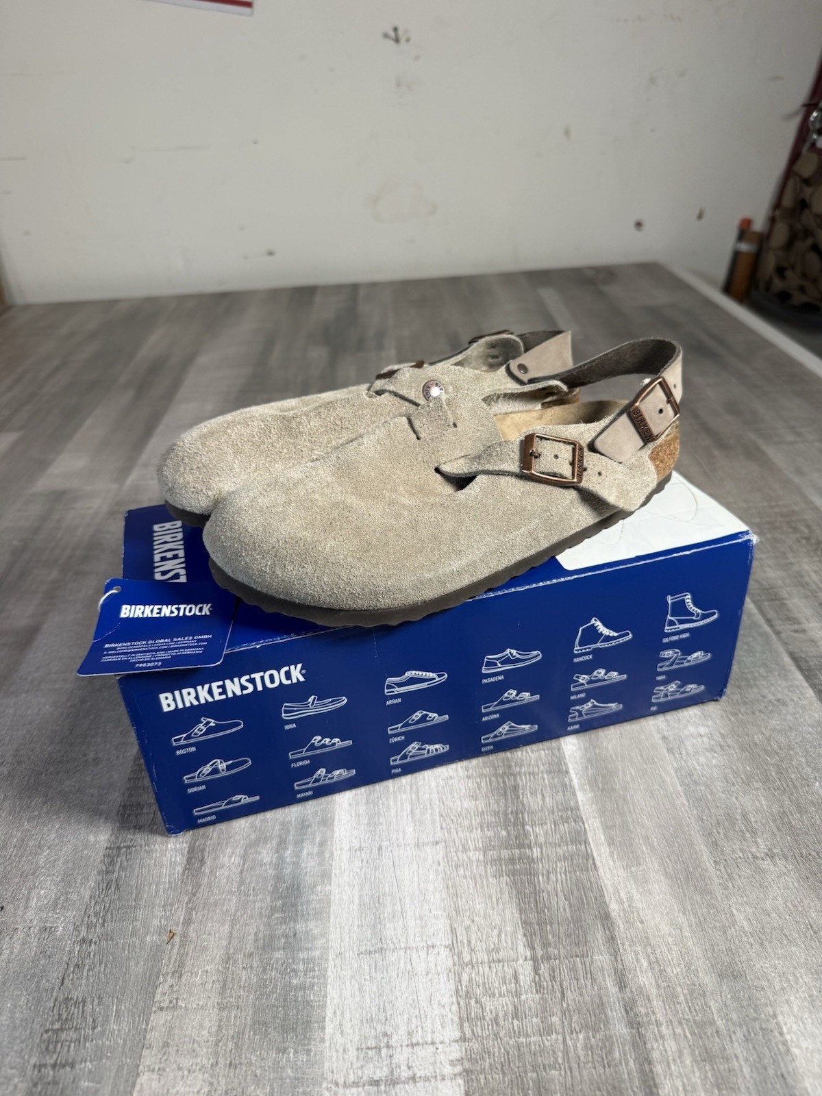 Birkenstock Tokio II Suede Taupe 1028323 Women’s Size EU 38 US 7 Slip On Potato