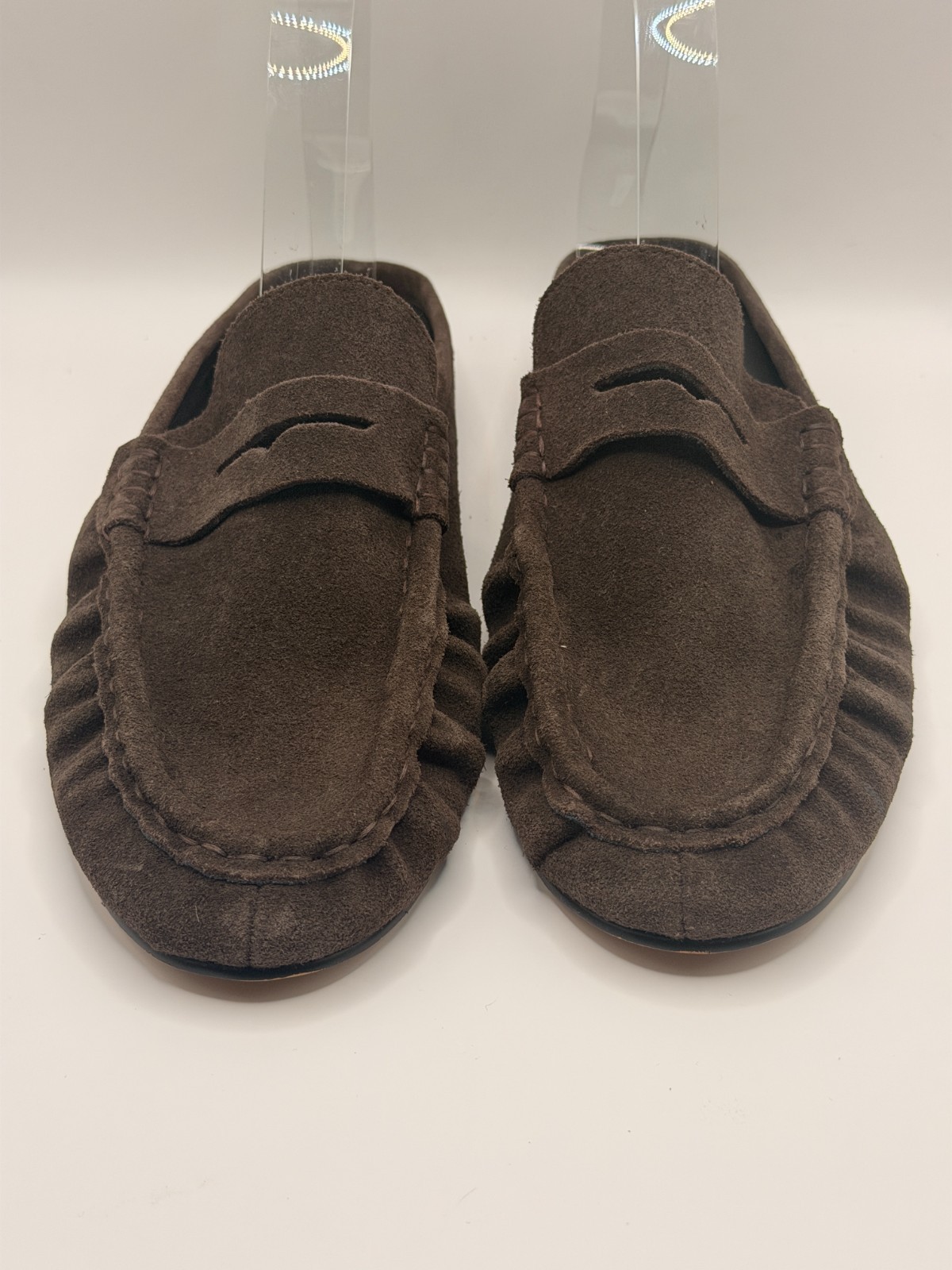 Steve Madden Womens Rafe Chocolate Brown Suede Loafer Sz 11