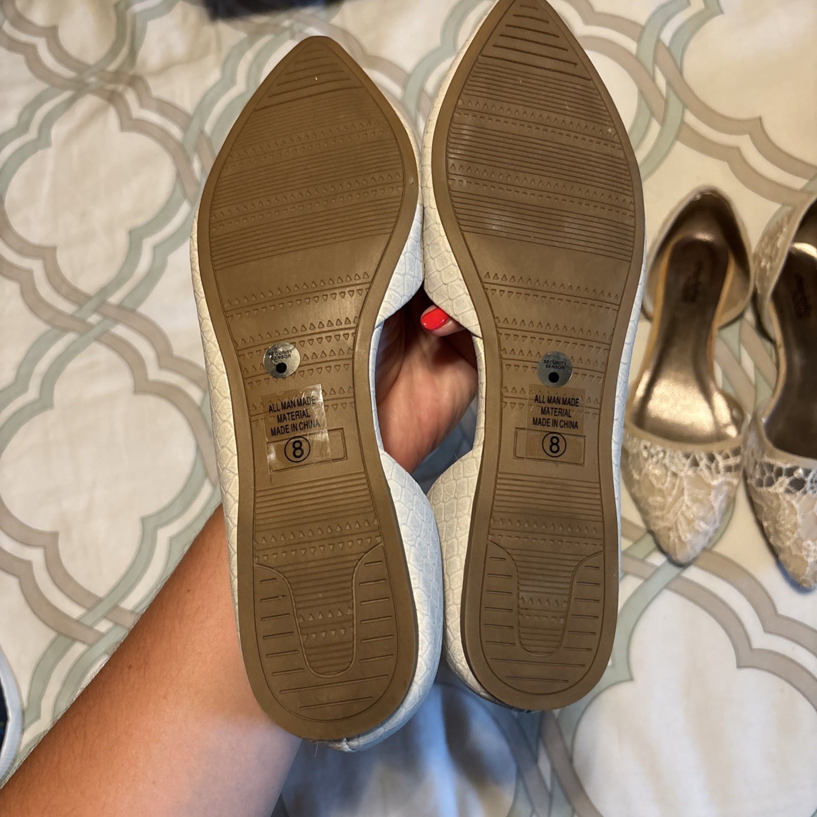 Charlotte Russe Flats White Lace 2 Pairs Size 8