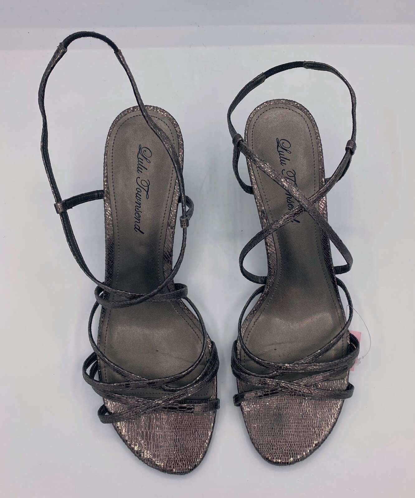 Lulu Townsend Strappy Women’s Silver Sandals Size 10 Sling Back Pumps