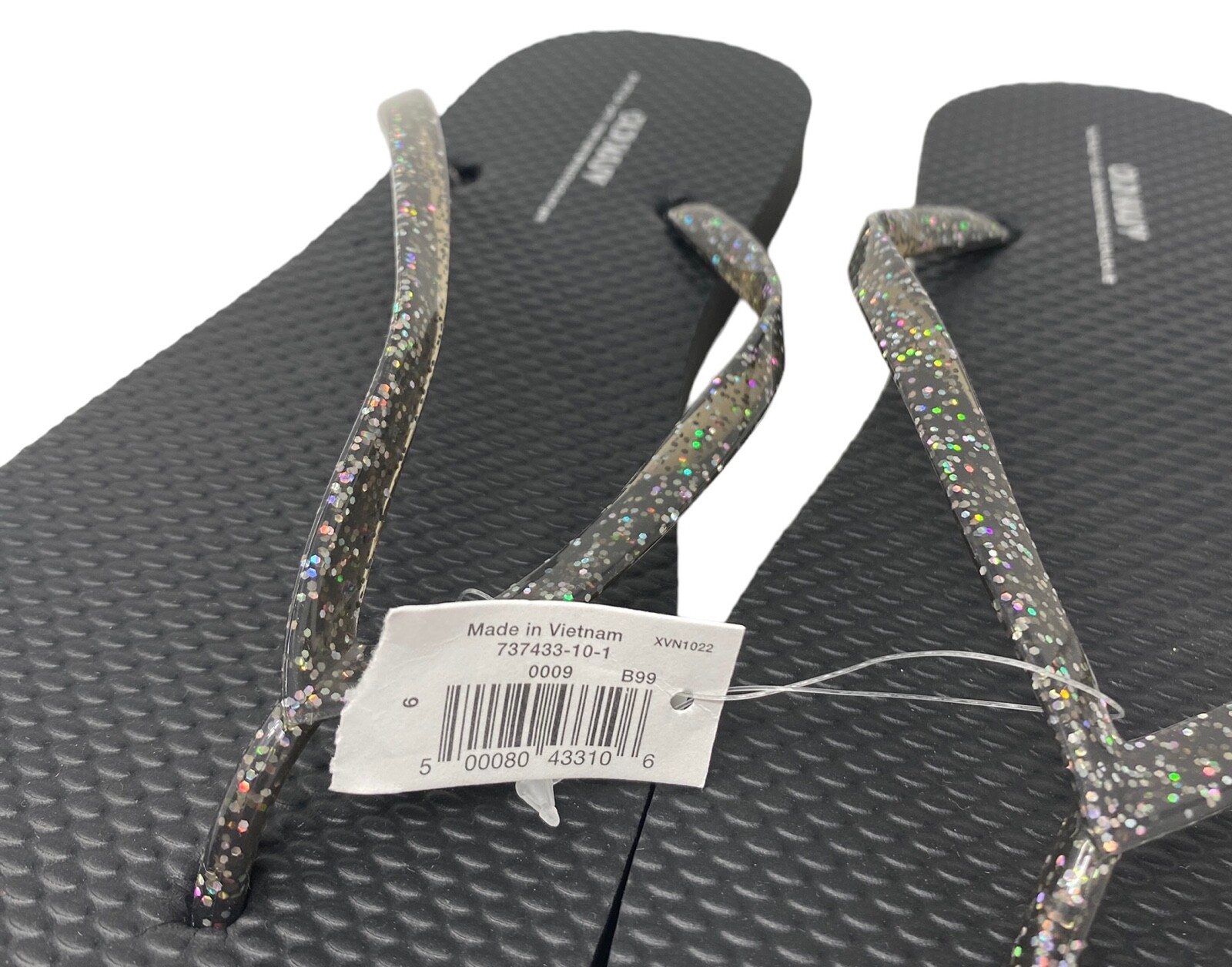 Old Navy Flip Flop Black Glitter Sandals for Women Summer 737433-10-1