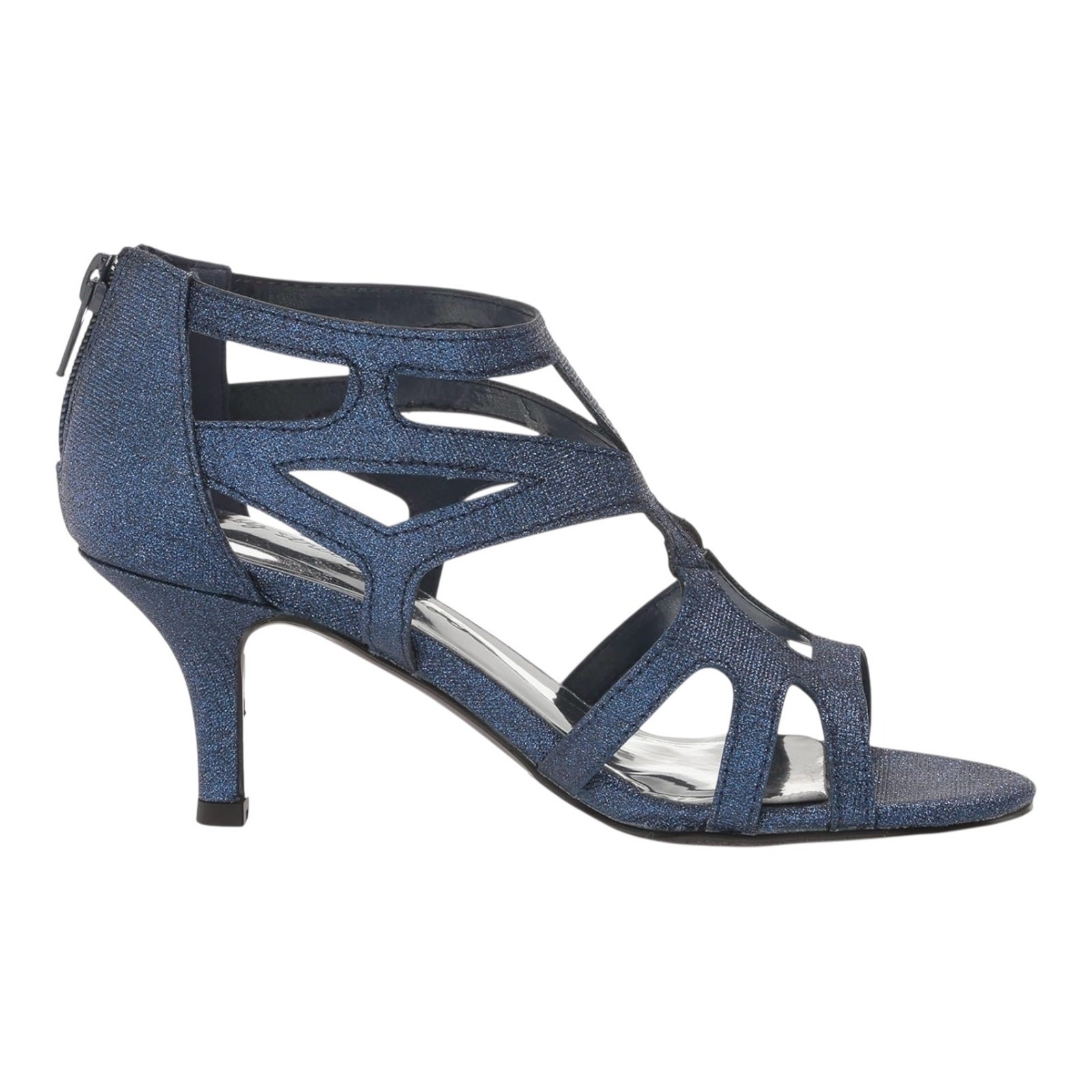 Easy Street Women’s Flattery Glitter Evening Sandals Navy Size 9 1/2 W