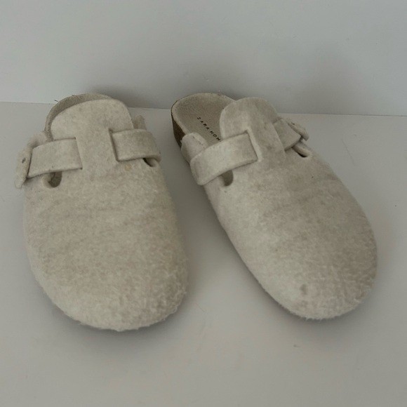 Zara Home Felt Lined Adjustable Buckle Mule Clog Sip On House Outdoor Slipper 36