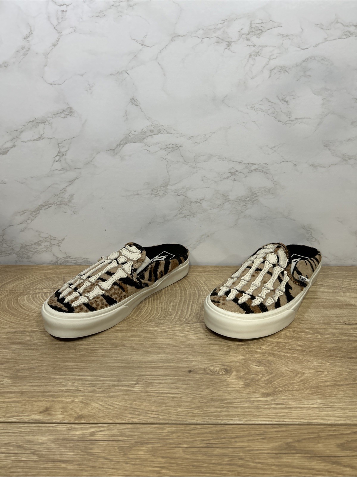 Vans Classic Slip On Mule Hazy Bones Skeleton Sneakers Women 721454 Sz 5.5 New