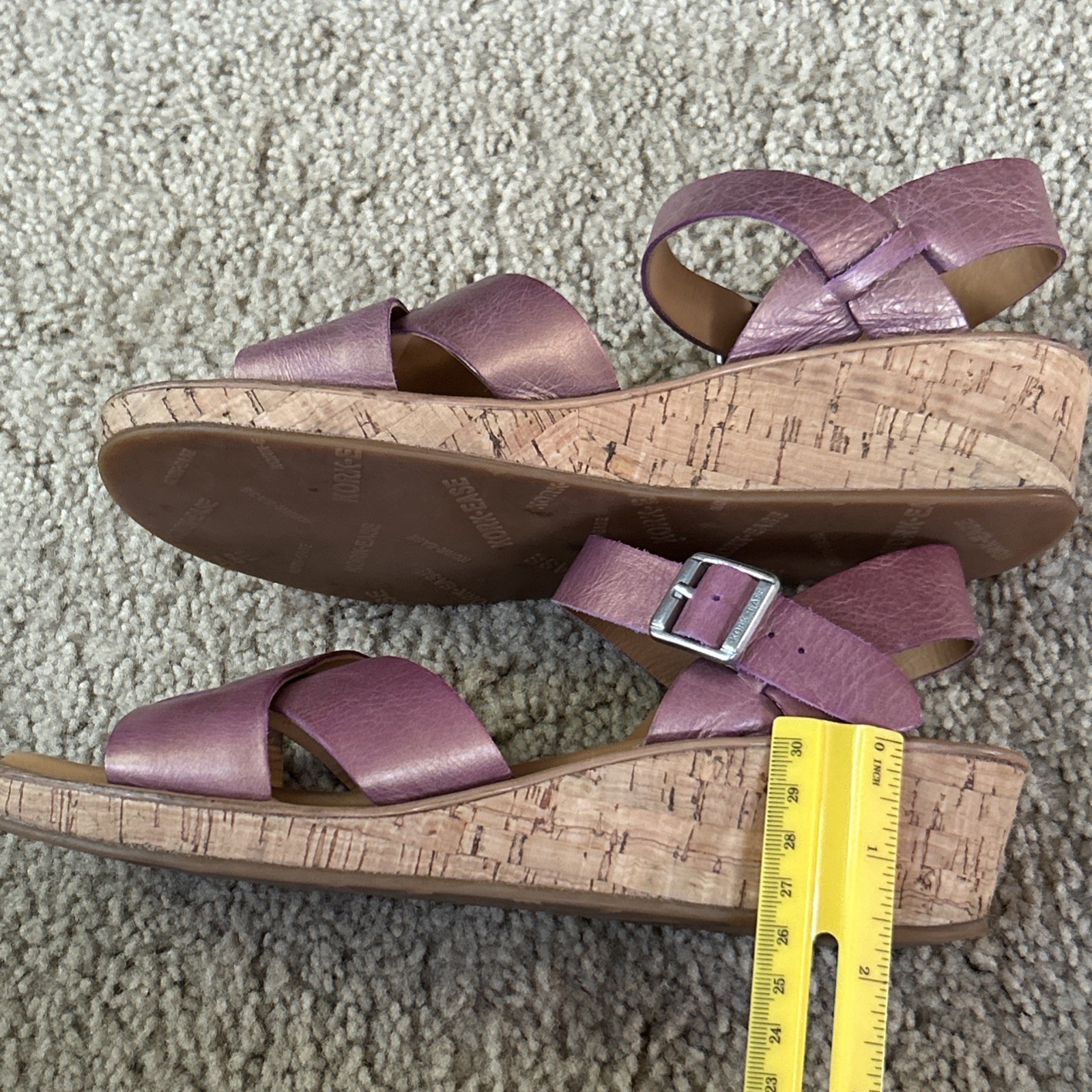 Kork-Ease Size 7 38 Women’s Leather wedge sandals, Orchid Pink Color