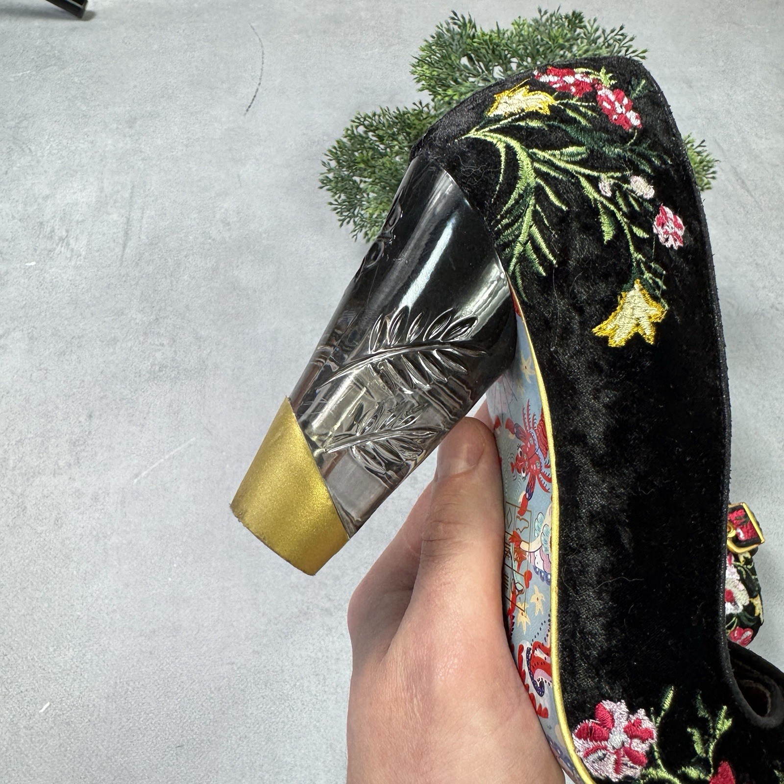 Irregular Choice Men Floral Heels Avant Garde Pumps Size 39 Us 9