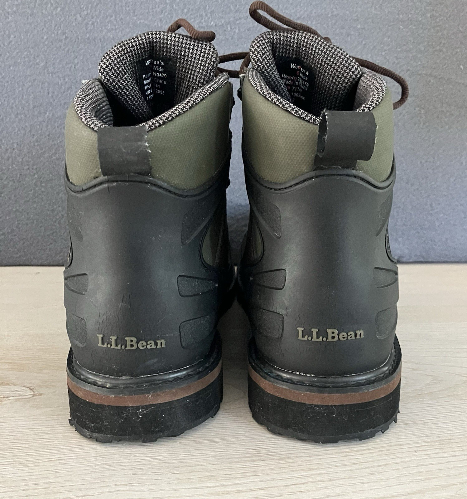 LL Bean Womens 6 Wide Wading Fishing Boots Waterproof River Studded EVA Foam