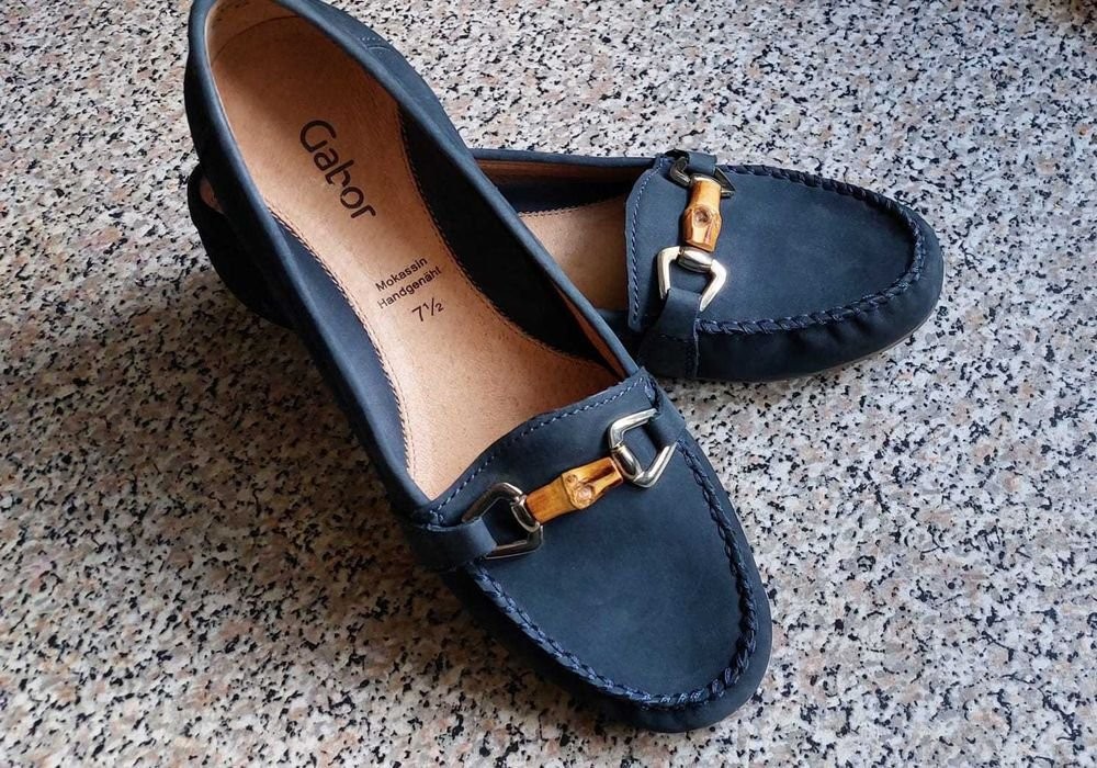 Women Gabor Loafers Navy Nubuck 41 #9P2Y