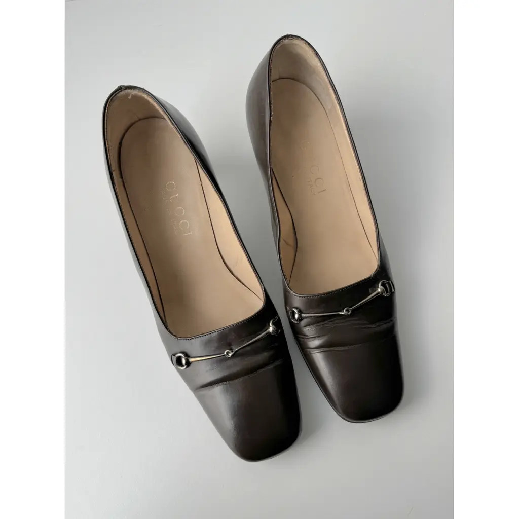 Vintage Gucci Dark Brown Leather Horsebit Pumps 36 (US 6.5)