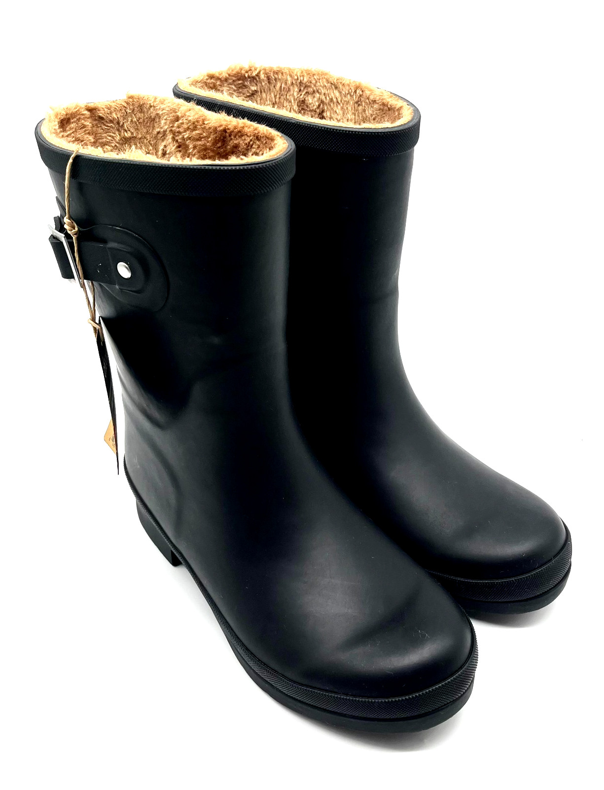 Chooka Women’s Black Delridge Fleece Lined Mid Rain Boots Size 8 No Box
