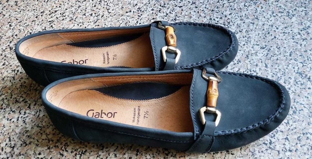 Women Gabor Loafers Navy Nubuck 41 #9P2Y