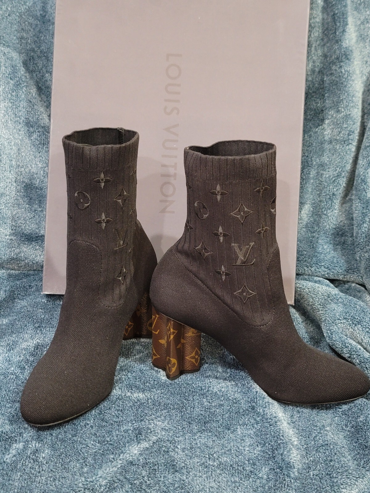 Louis Vuitton Black Fabric Revival Monogram Canvas Boot 40EU=10US Standard Fit.