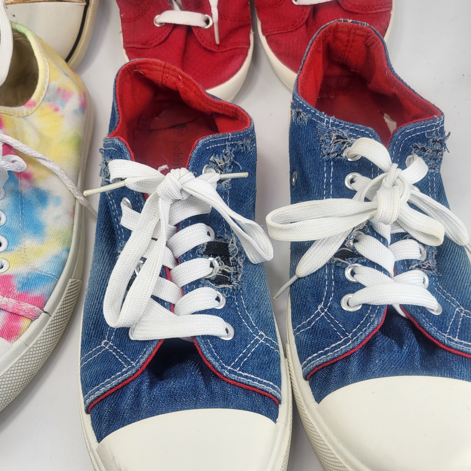 Lot 5 Pairs Canvas Sneakers Shoes Size 9 9.5 Womens Compare 2 Converse All Stars