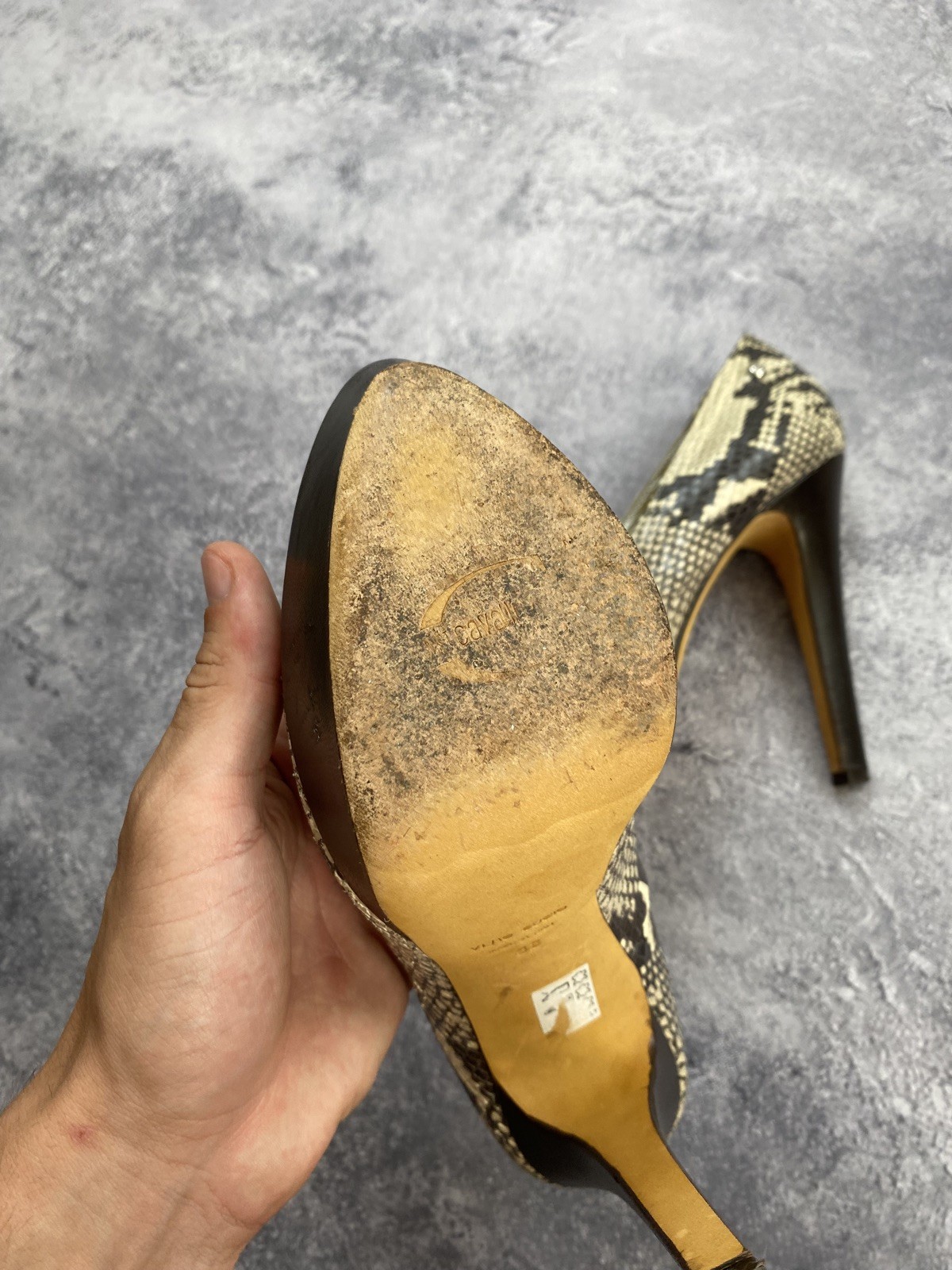 Just Cavalli Designer Women’s Shoes High-Heel Size 38 Made in Italy Vntg Roberto