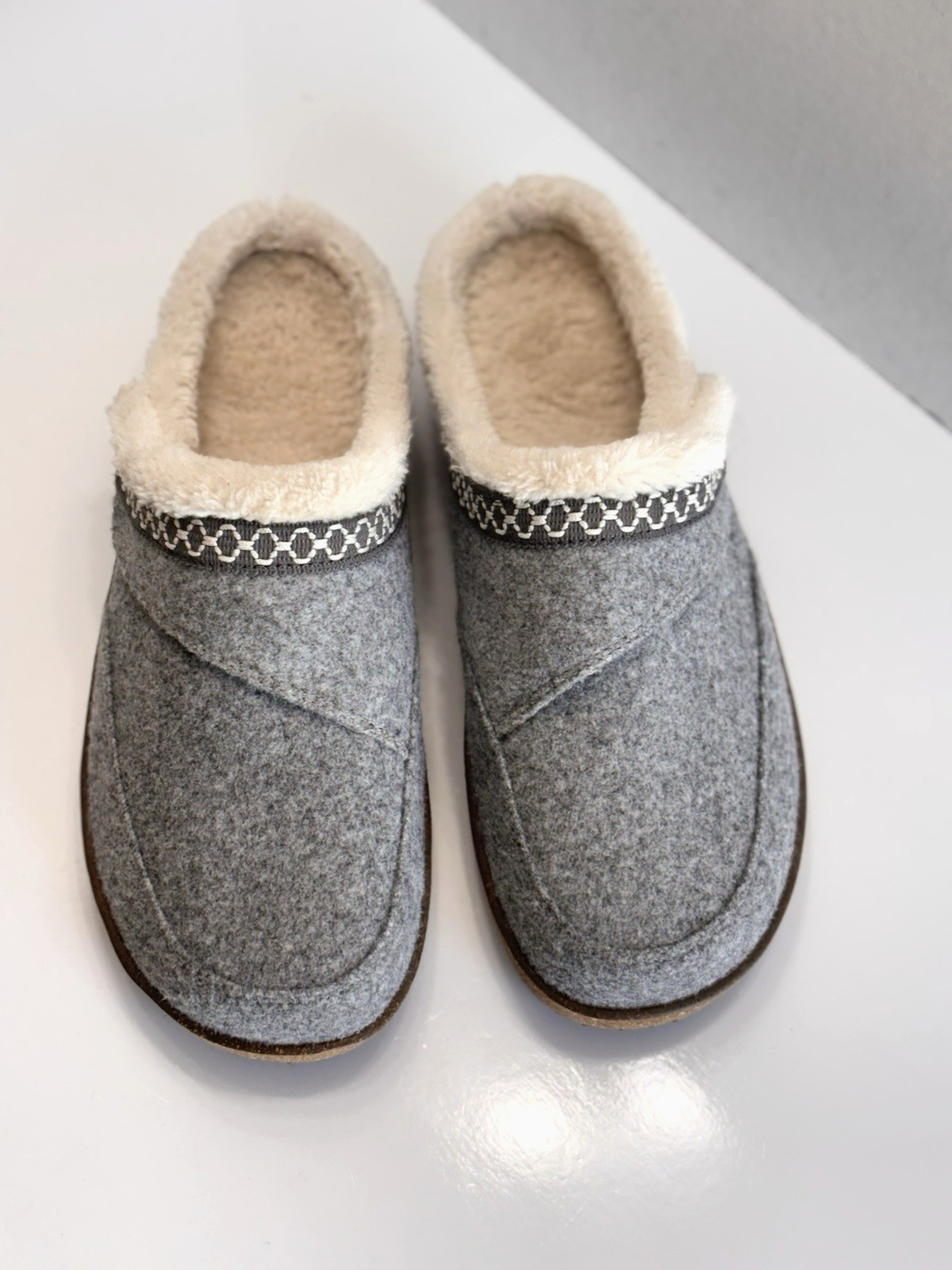 OrthoFeet Clara Orthopedic Adjustable Mule Women’s 9.5 Wide Grey Wedge Slippers