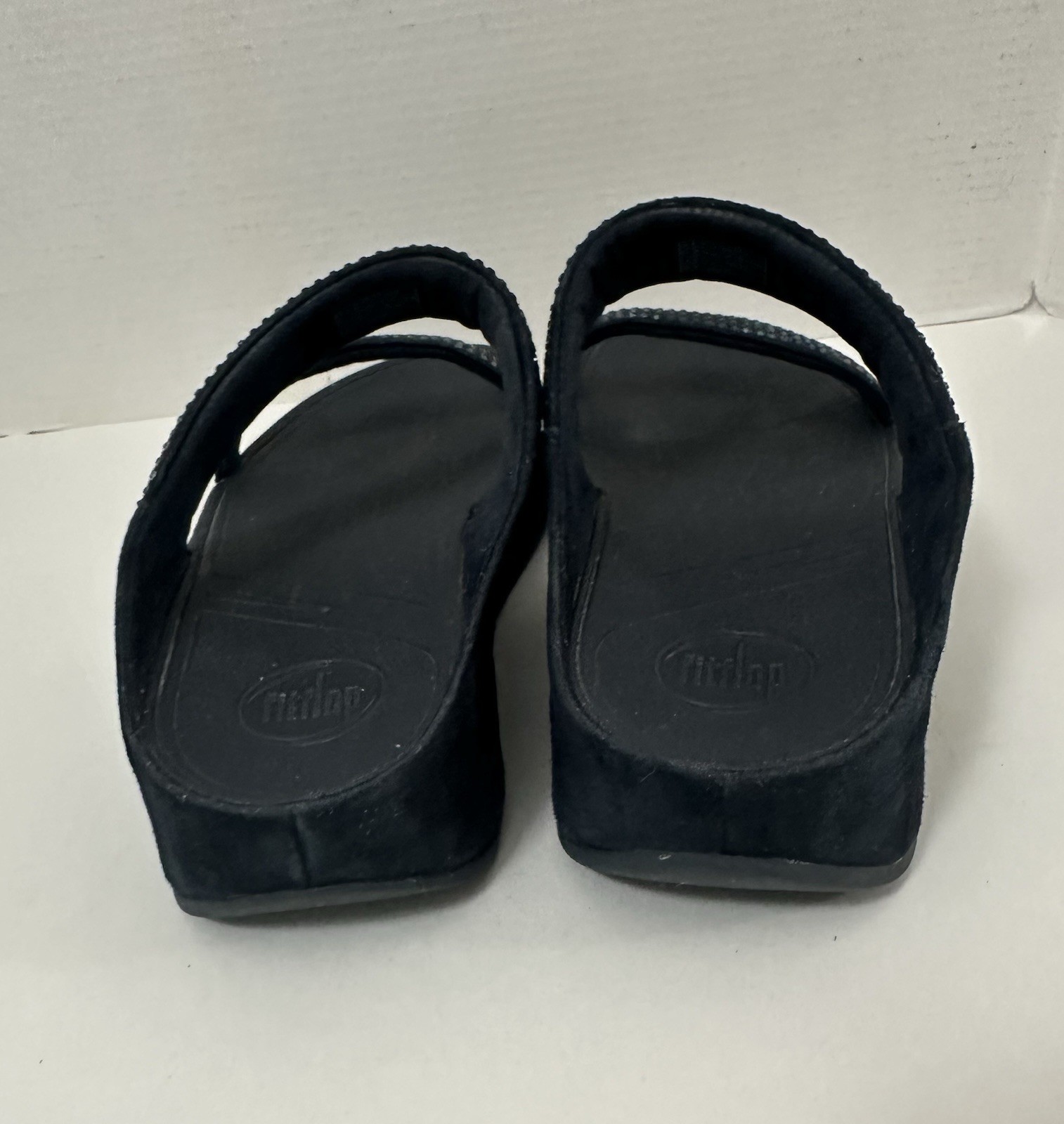 FitFlop Blue Wedge Sandals Beaded Rhinestone Slip On Women US 10 UK 8 EU 42