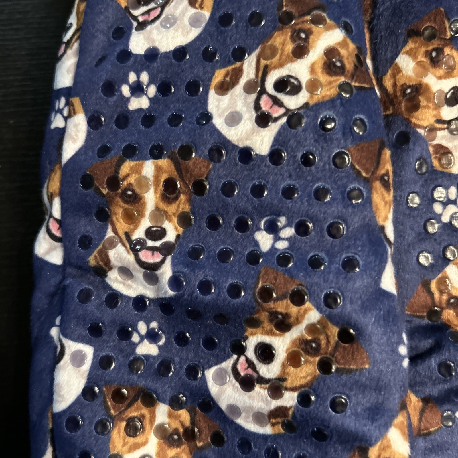 Comfies Slippers Non Slip Comfies Dog Design One Size Jack Russell Blue 1254