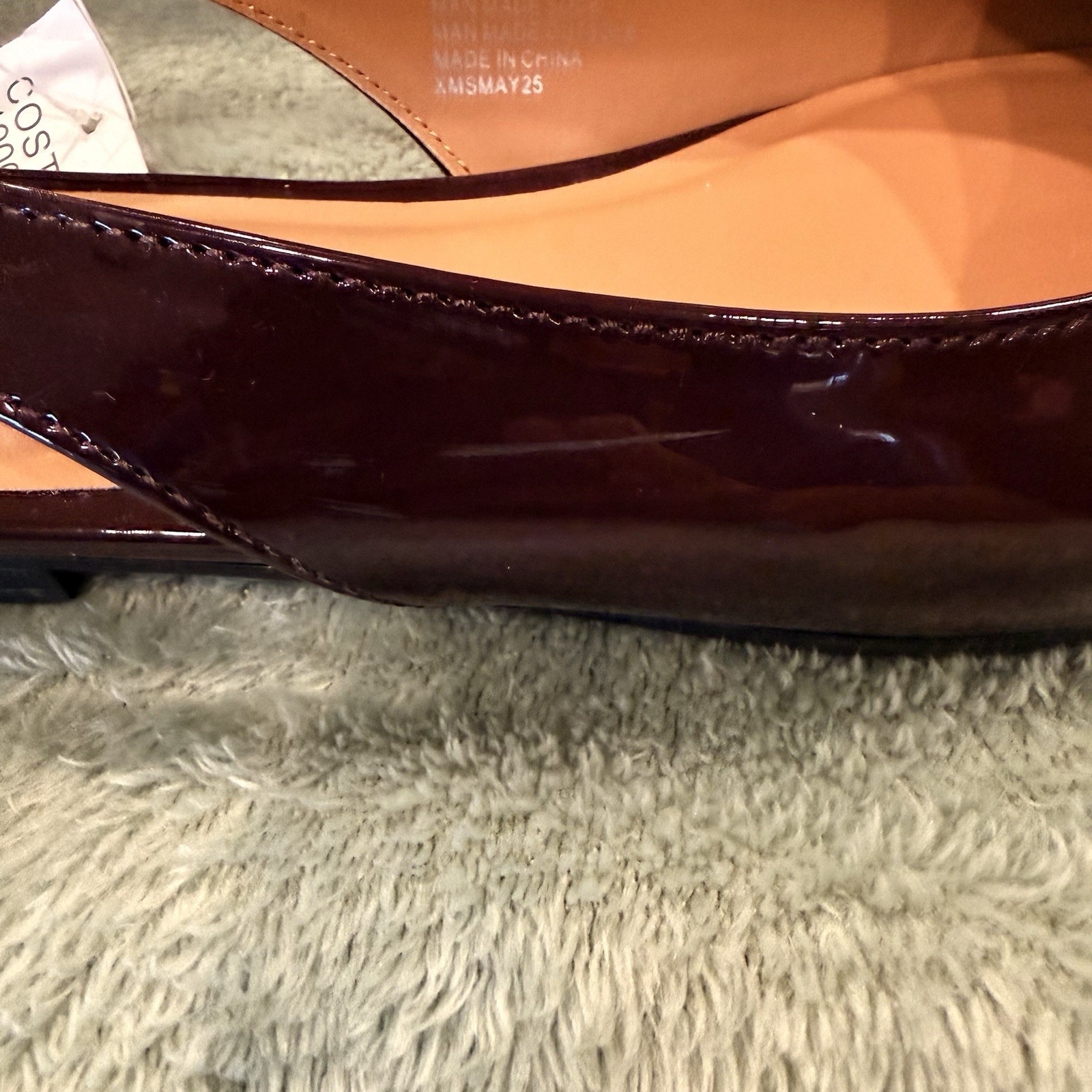 Kensie Felice Patent Slingback Flats Burgundy Red Women’s Size 8 NWT