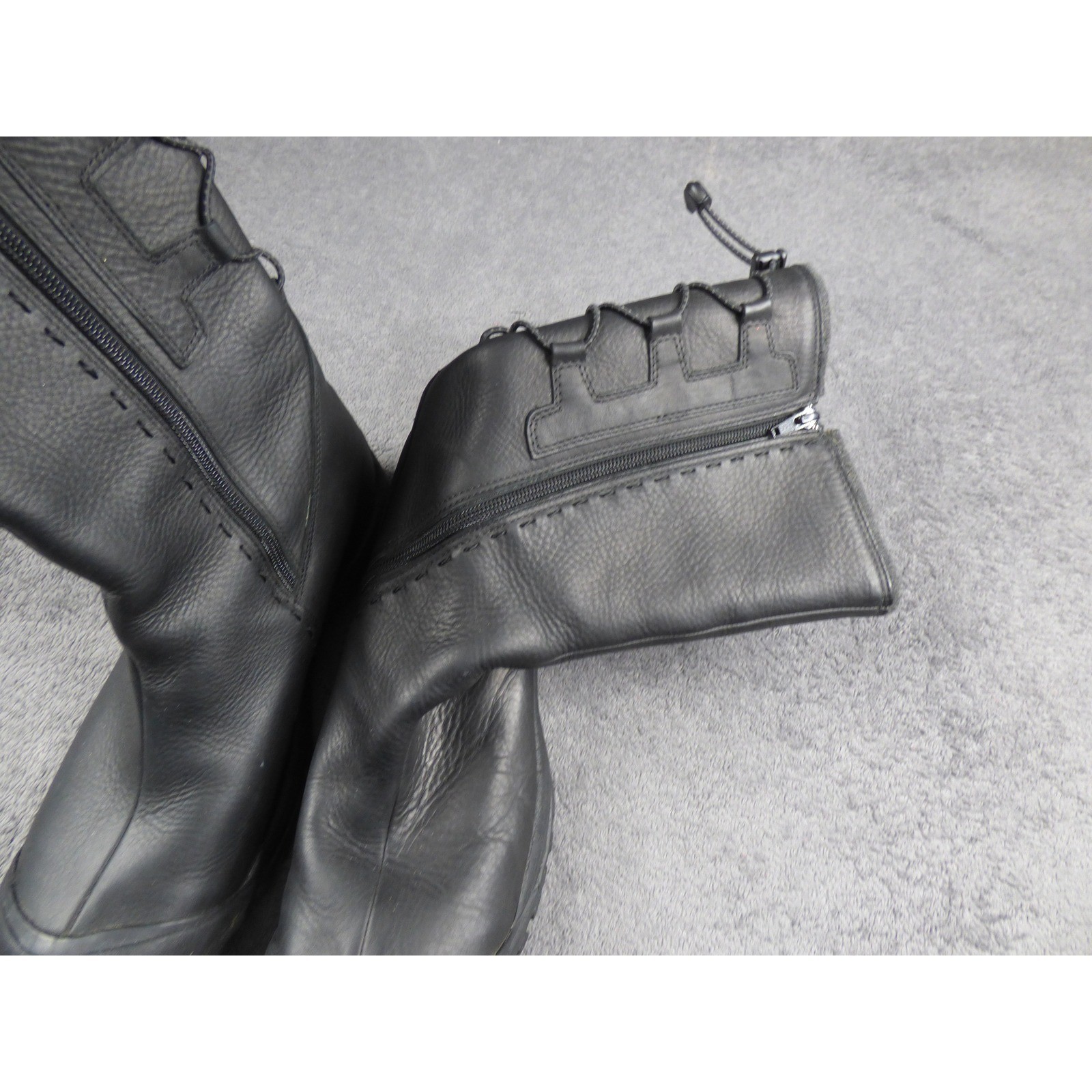 KEEN Bern Baby Bern Black Leather Waterproof Tall Boots Womens 11 Side Zip