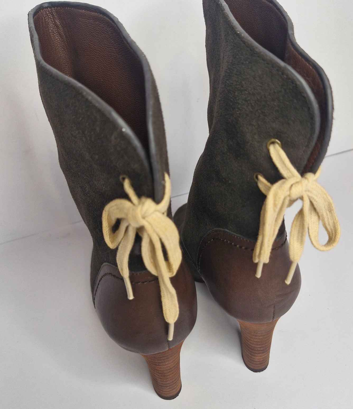 See By Chloe Lace Up Suede Brown Boots Very Good Condition Sz 37 /AU6.5 Soft