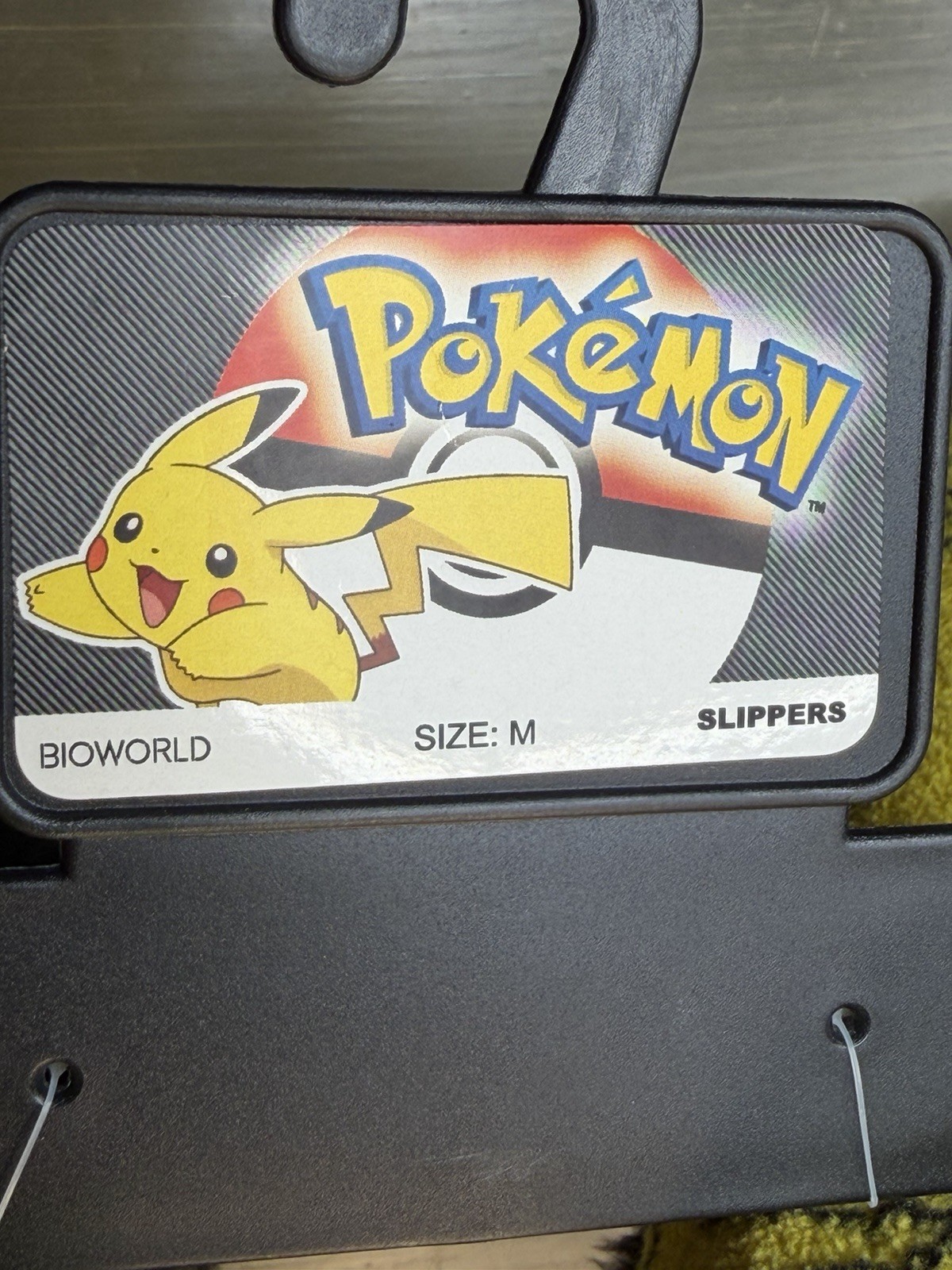 Pokemon Pikachu Plush Slipper Boots BioWorld Yellow Black Size M NWT Cozy