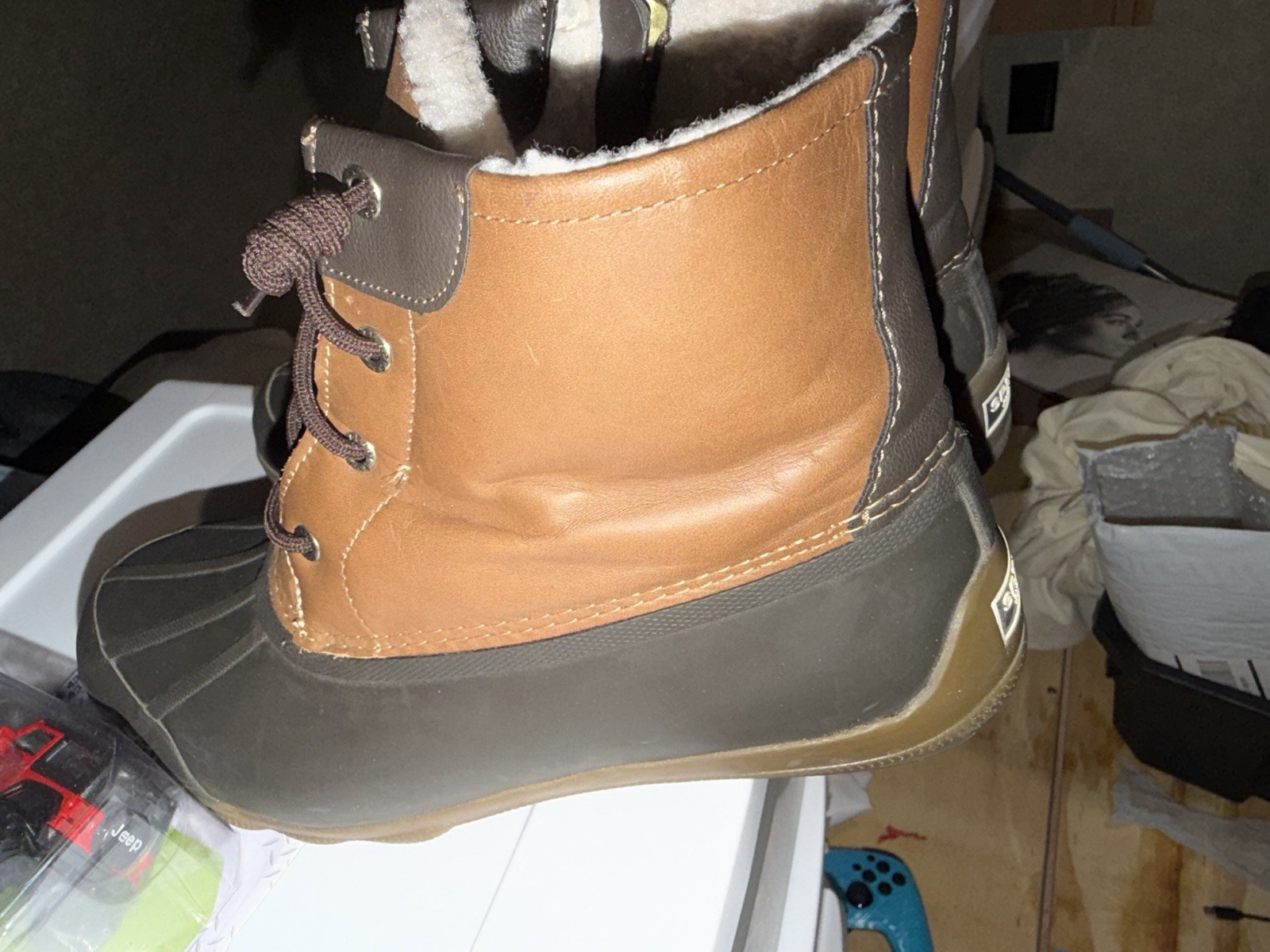 Sperry Women’s Duck Boots Brown/Gray Faux Fur Lined US 10 STS85650