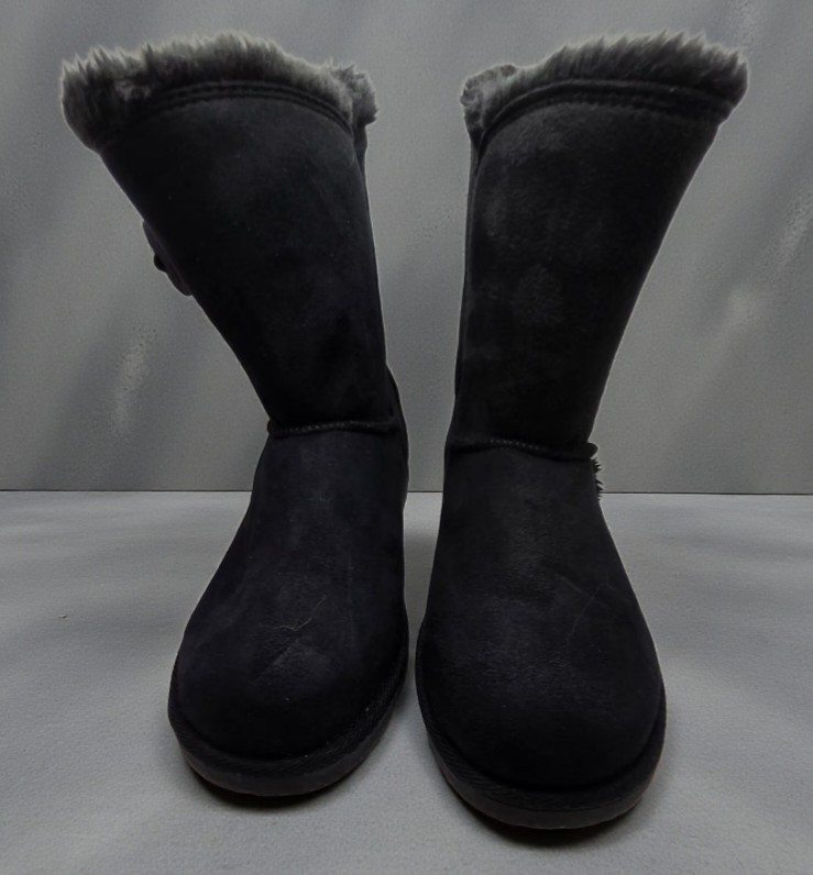 NEW Air Walk Boots Womens 5.5 Myra Black Faux Fur Lined Round Toe Pull On Winter