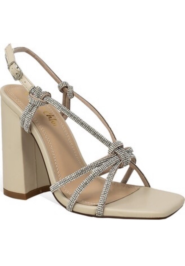 Chase & Chloe Azalea-2 Nude Strappy Rhinestone Sandals. Sz 10. NIB!