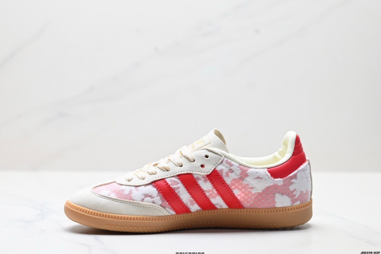 Adidas SAMBA OG X LIBERTY LONDON SHOES JR 8841 WOMEN’S White/light scarlet
